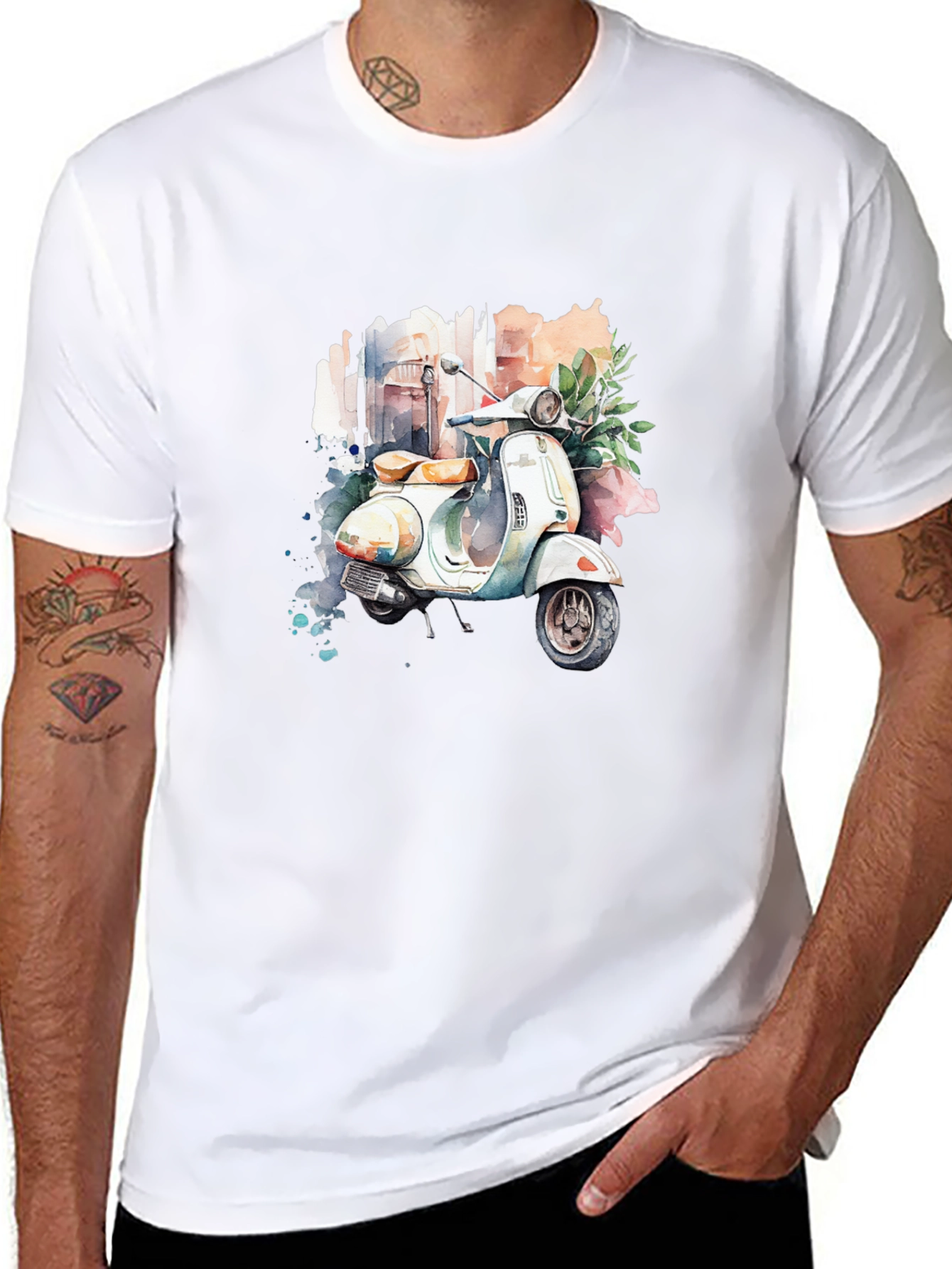 Retro Vespa Watercolor T-Shirt