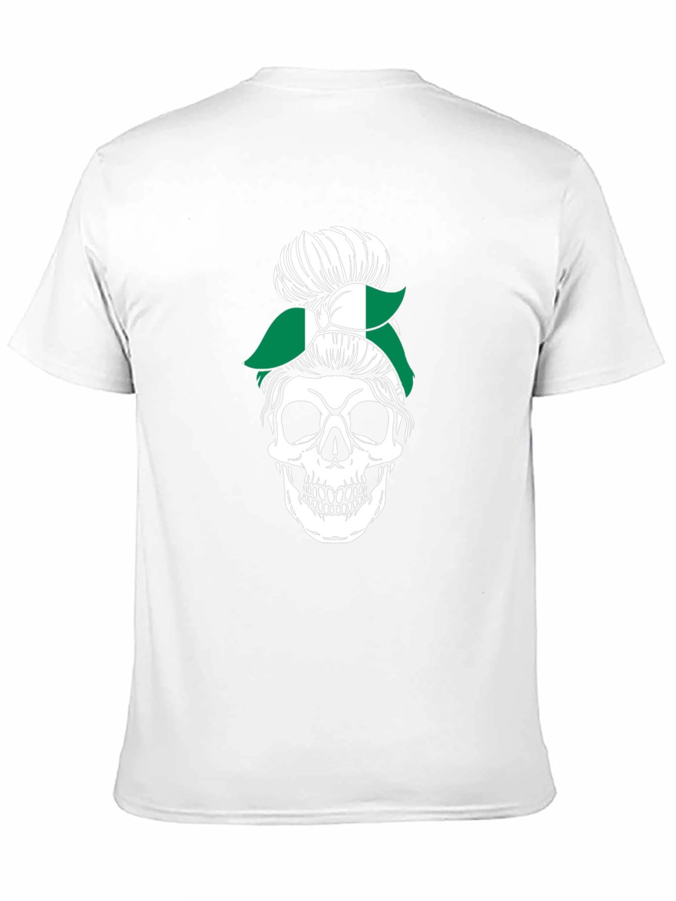 Skull Nigeria Messy Bun T-Shirt