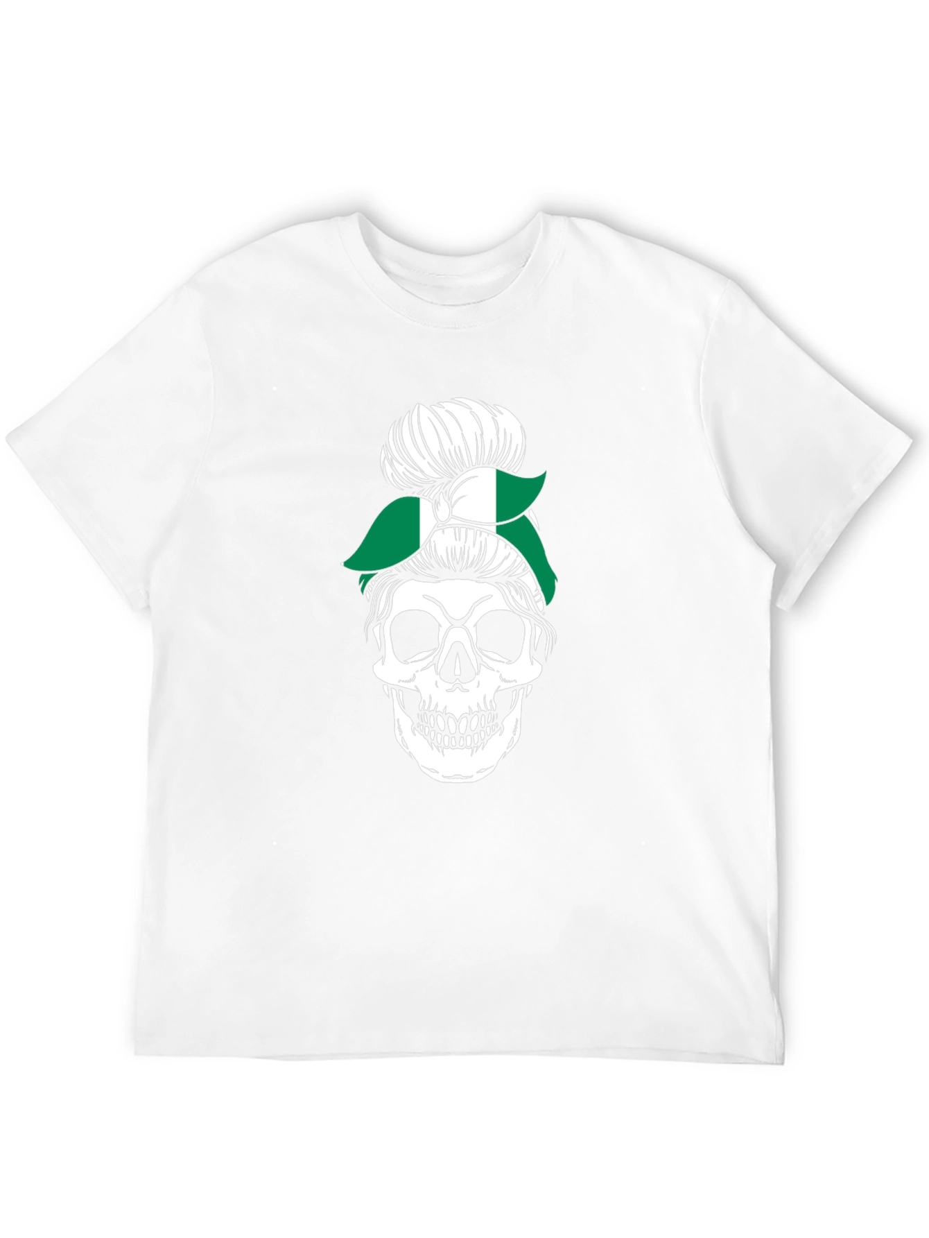 Skull Nigeria Messy Bun T-Shirt