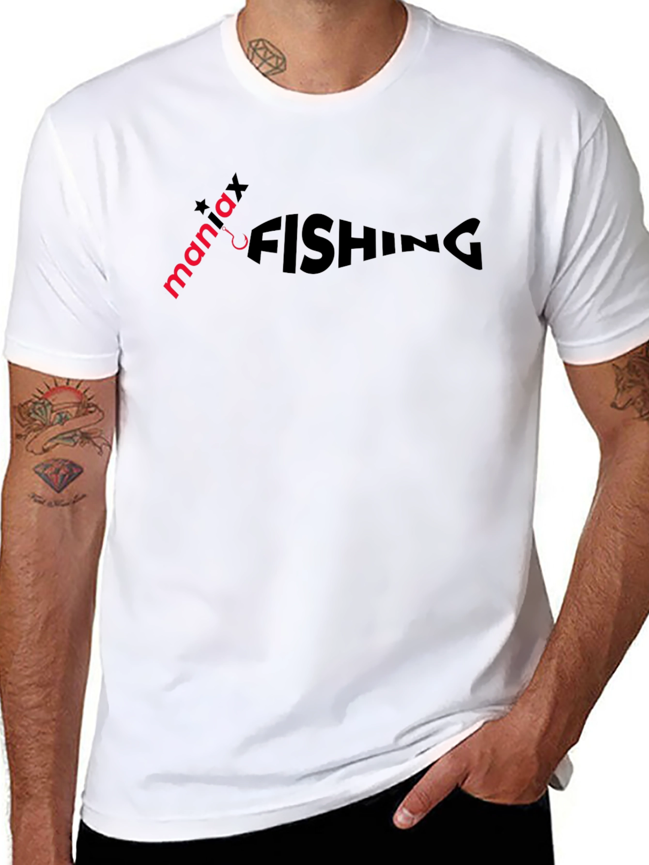 Maniax Fishing Graphic Tee - Black