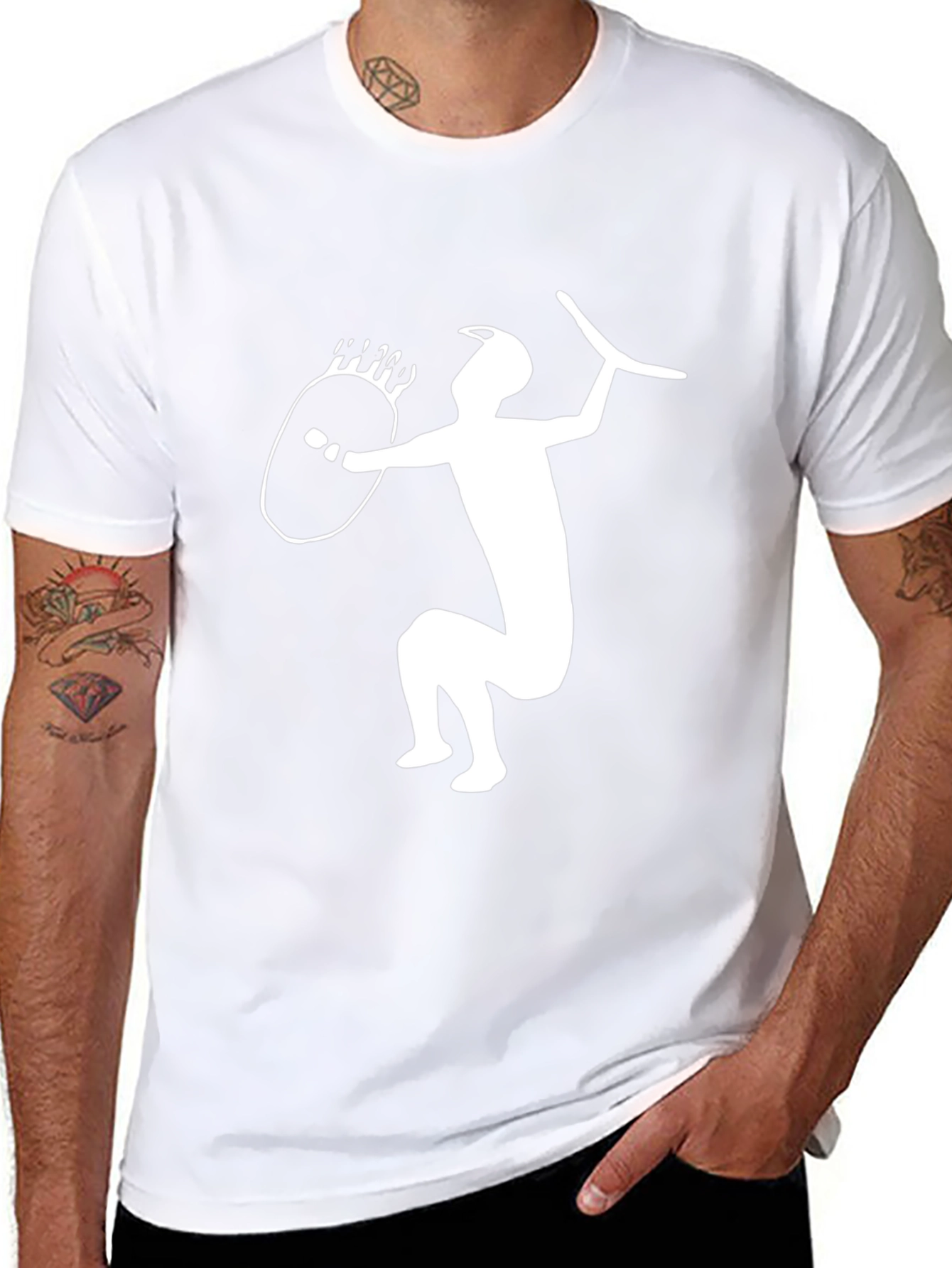 Warrior Graphic T-Shirt - Black Cotton Blend Tee