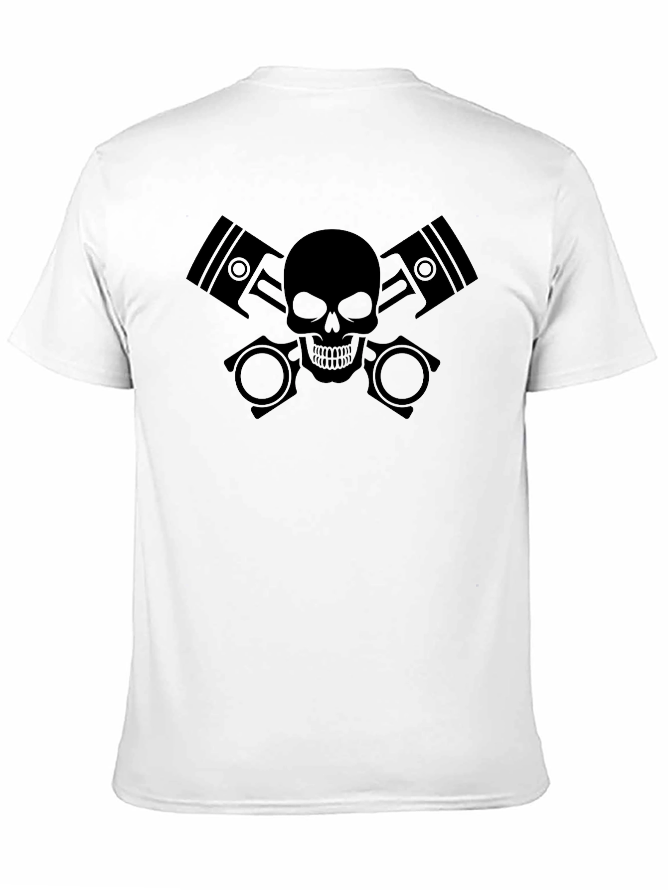 Skull & Pistons Graphic Tee - Black