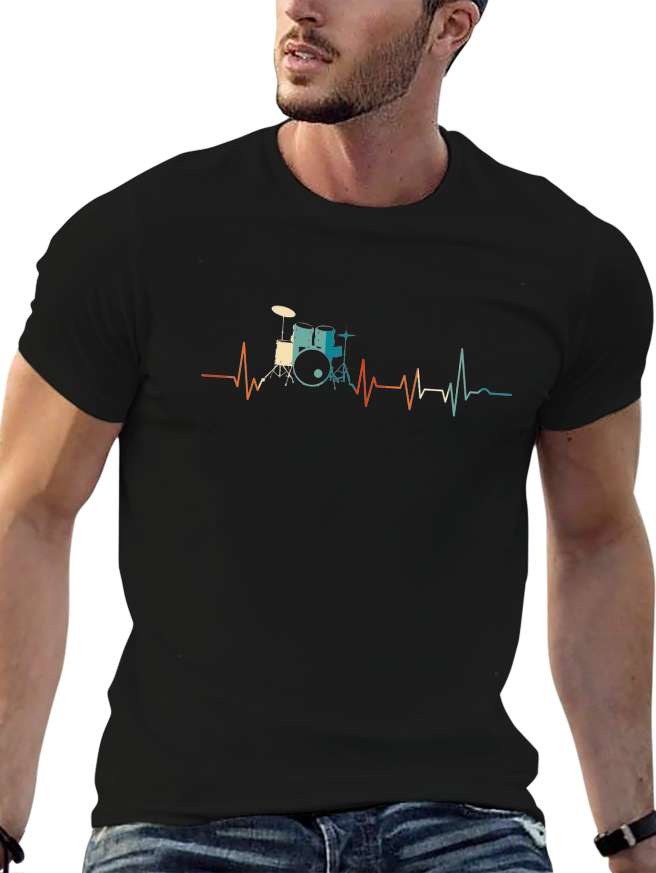 Drumbeat Heartbeat Tee - Music Lover Shirt