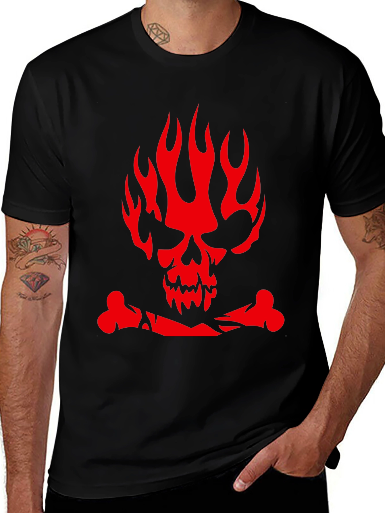 Edgy Skull & Crossbones Graphic Tee