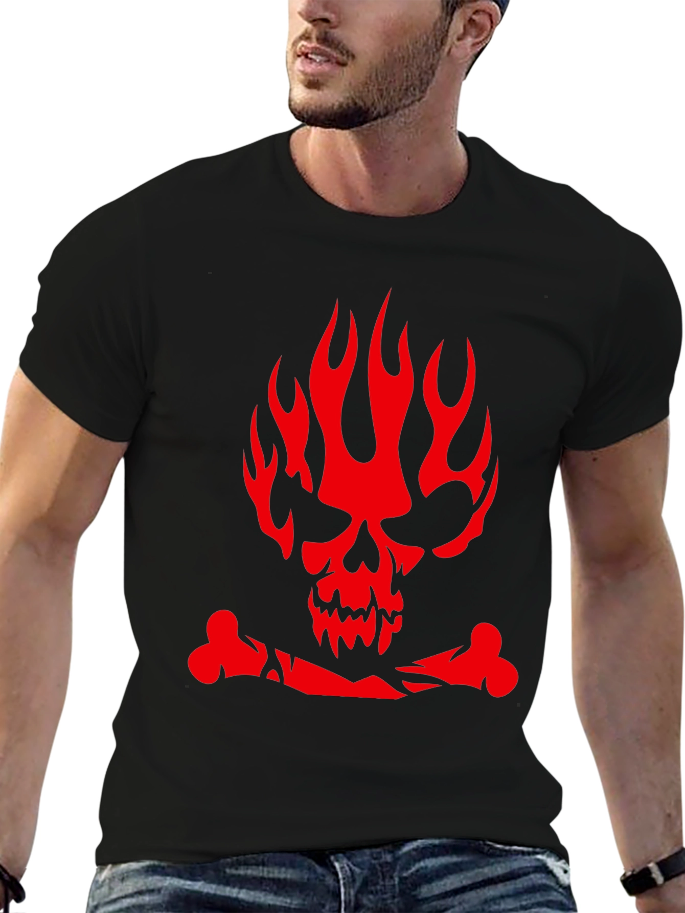 Edgy Skull & Crossbones Graphic Tee