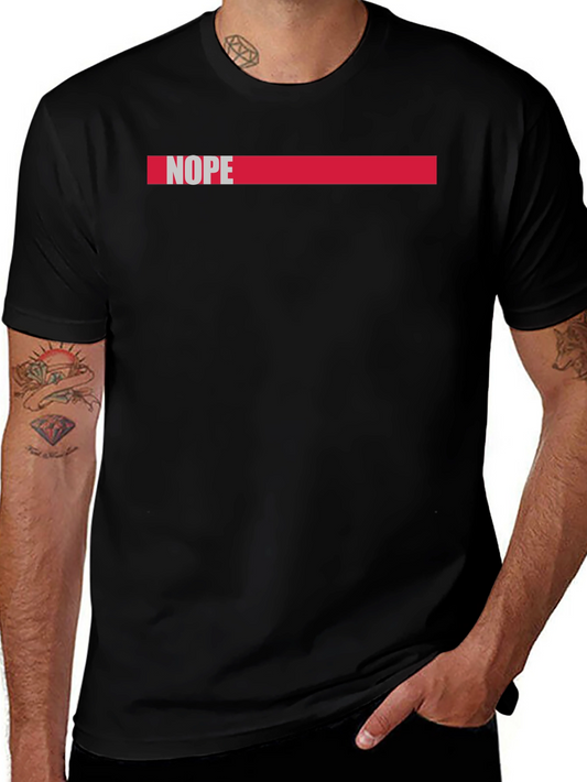 Nope Graphic Tee - Casual Black Cotton T-Shirt