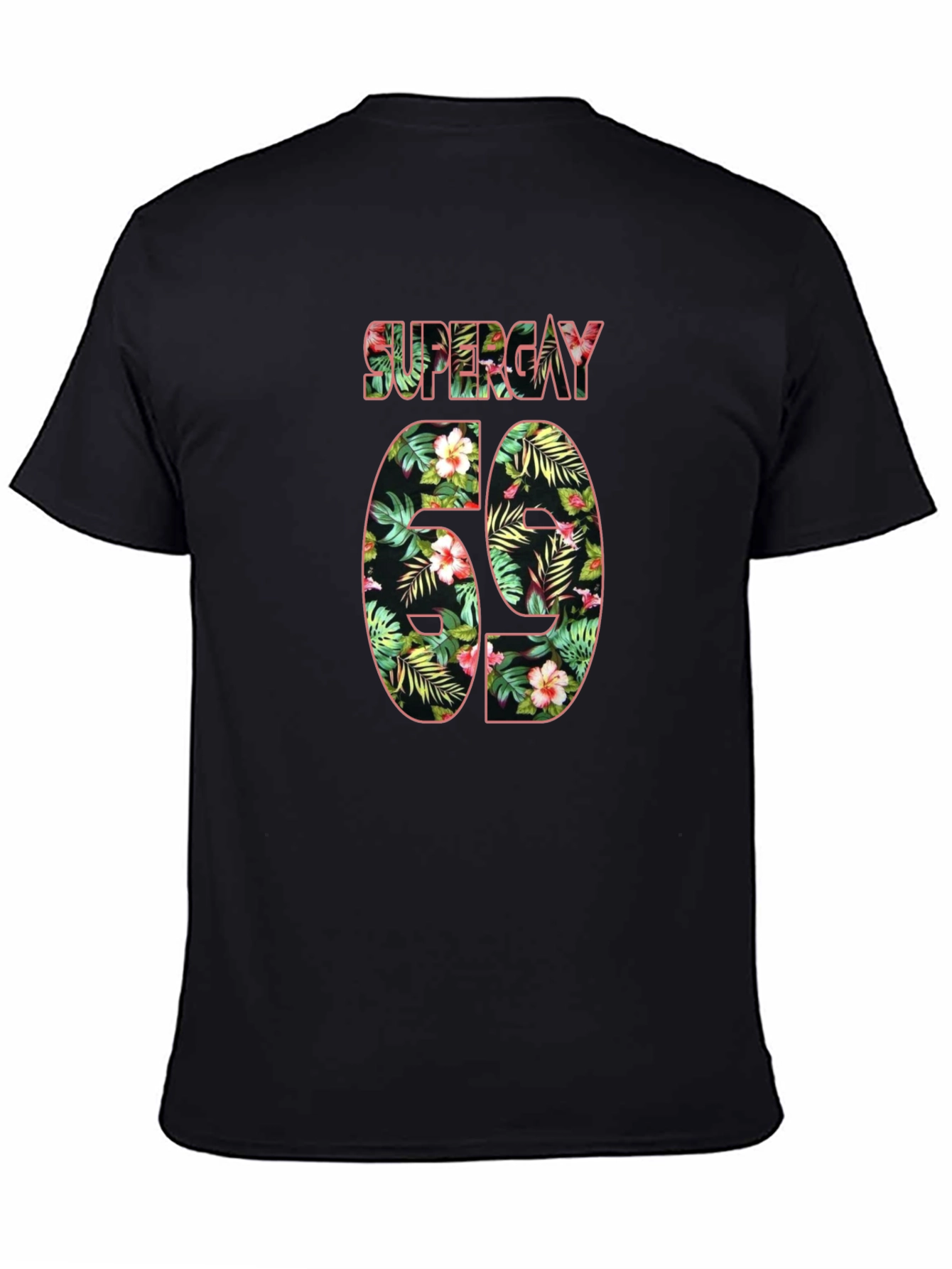 Supergay Floral Print Black T-Shirt