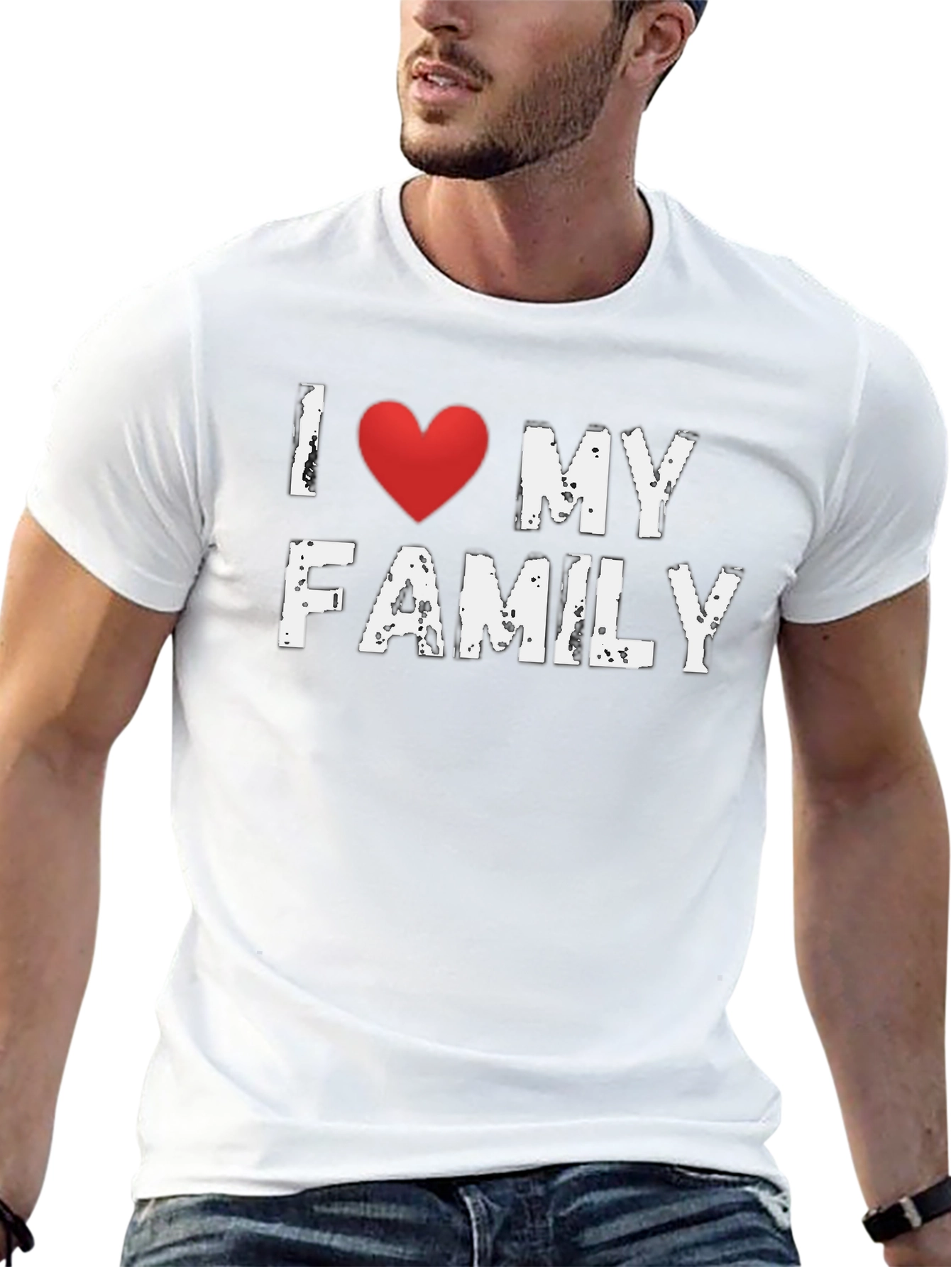 I Heart My Family T-Shirt - Black Cotton Tee
