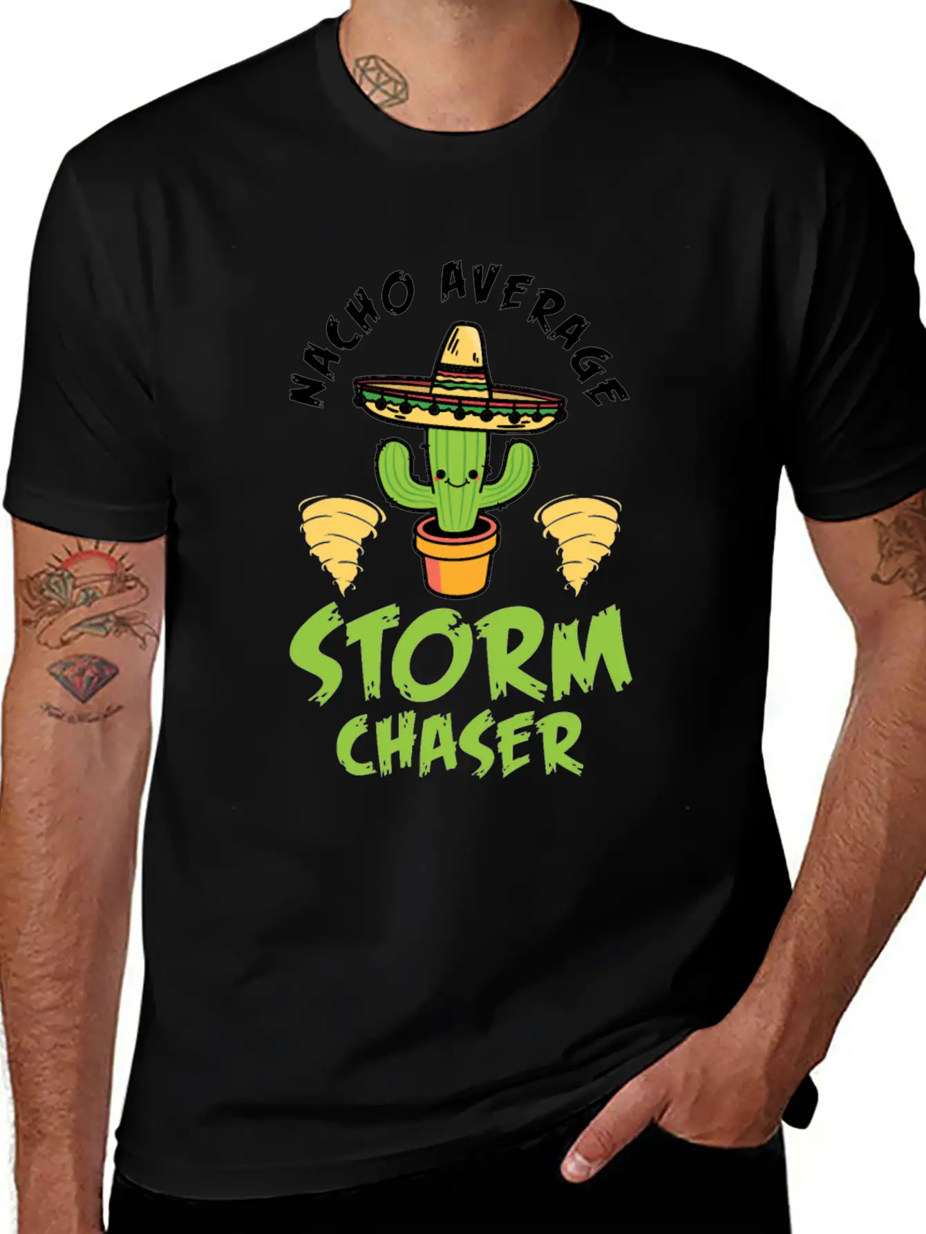 Nacho Average Storm Chaser Tornado Twister Weather Unisex Casual T-Shirt – Clean Design For Daily Comfort