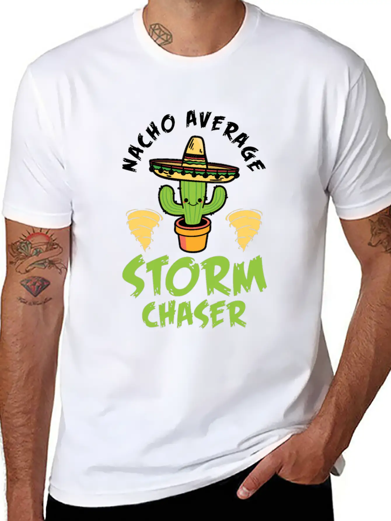 Nacho Average Storm Chaser Tornado Twister Weather Unisex Casual T-Shirt – Clean Design For Daily Comfort