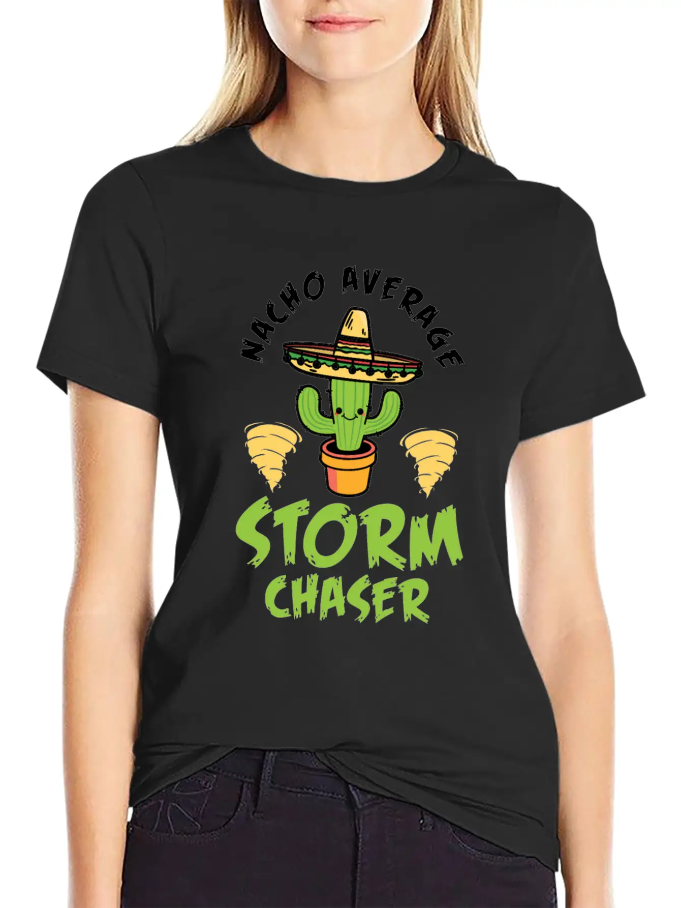 Nacho Average Storm Chaser Tornado Twister Weather Unisex Casual T-Shirt – Clean Design For Daily Comfort