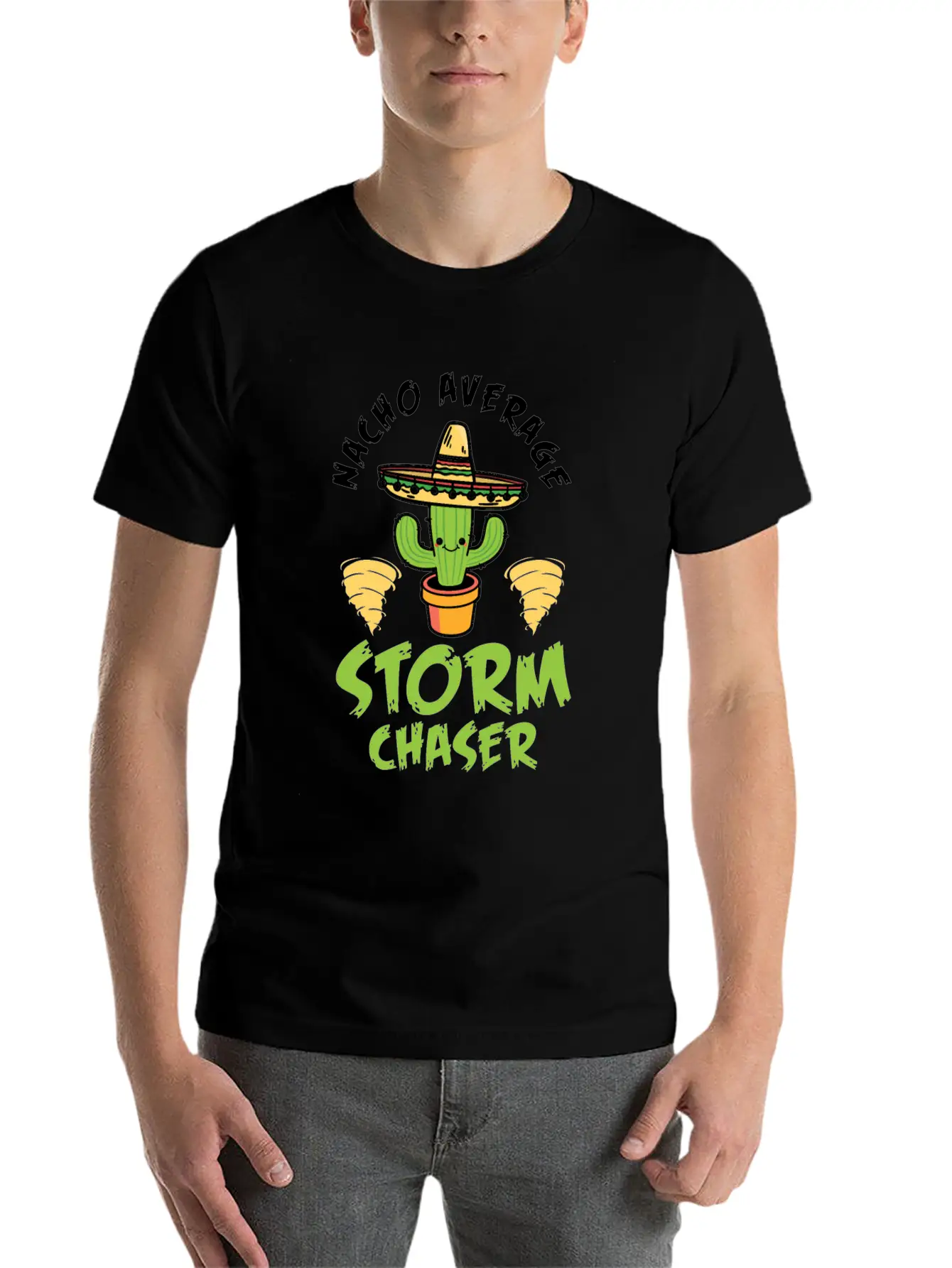 Nacho Average Storm Chaser Tornado Twister Weather Unisex Casual T-Shirt – Clean Design For Daily Comfort