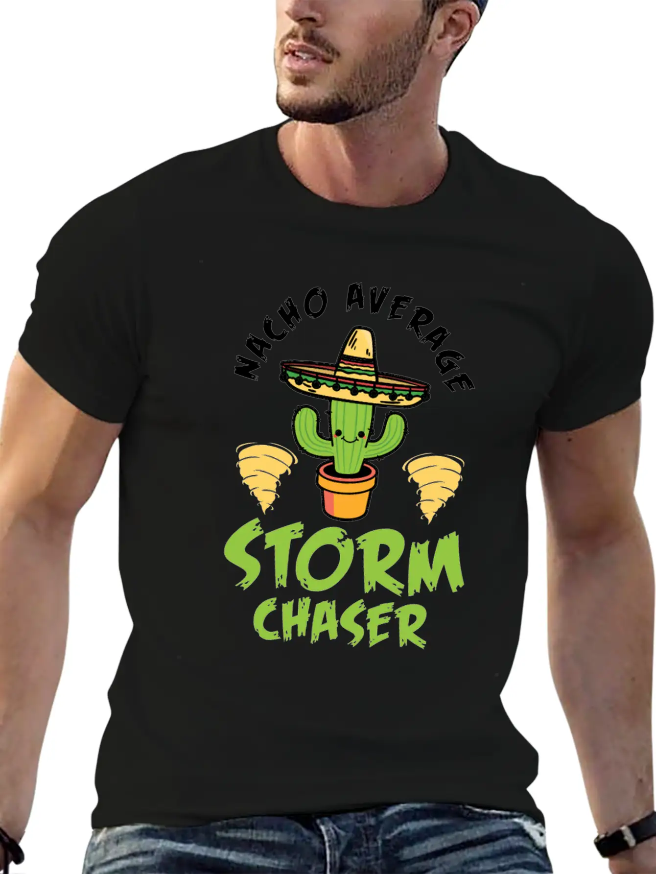 Nacho Average Storm Chaser Tornado Twister Weather Unisex Casual T-Shirt – Clean Design For Daily Comfort