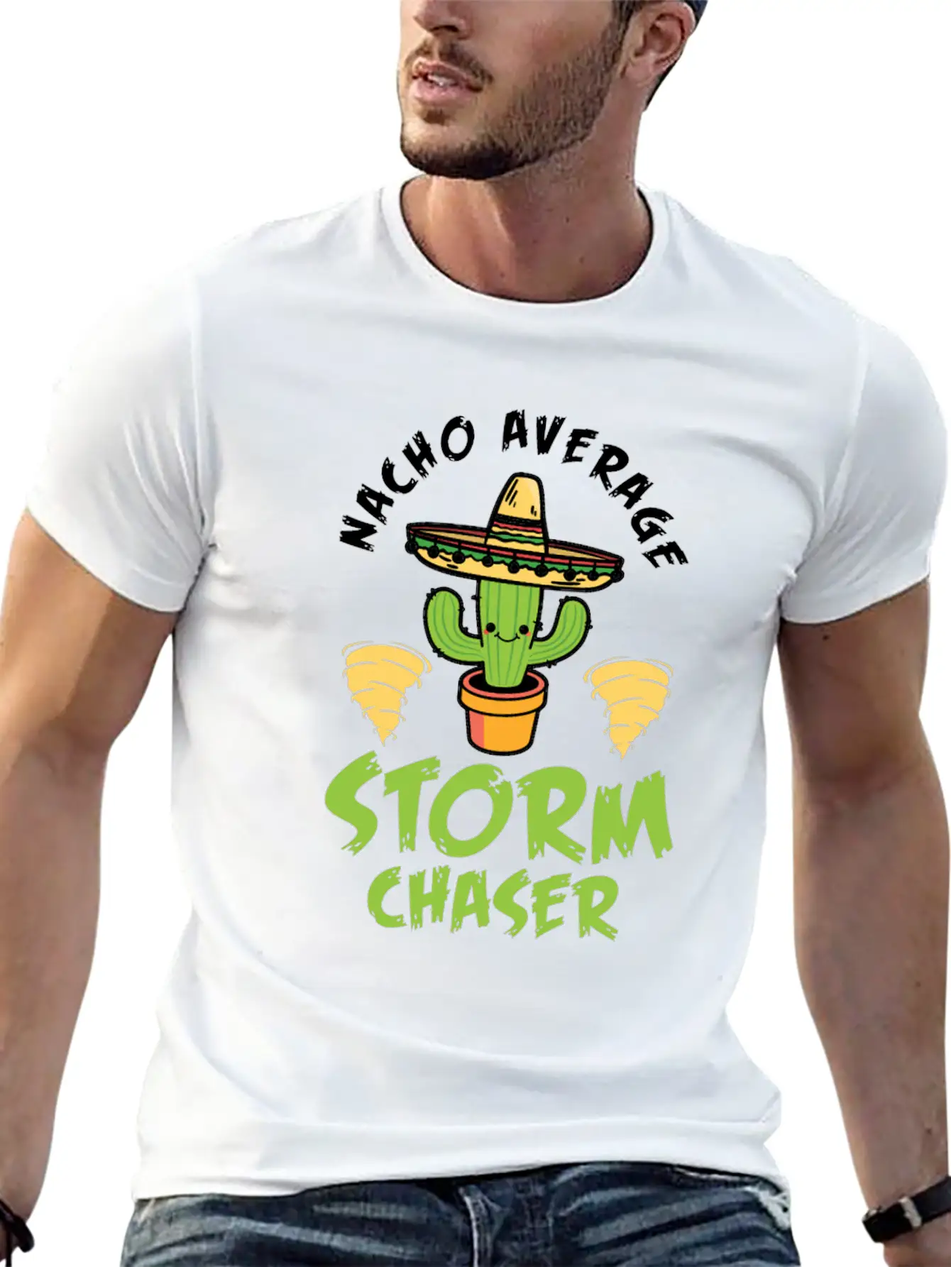 Nacho Average Storm Chaser Tornado Twister Weather Unisex Casual T-Shirt – Clean Design For Daily Comfort