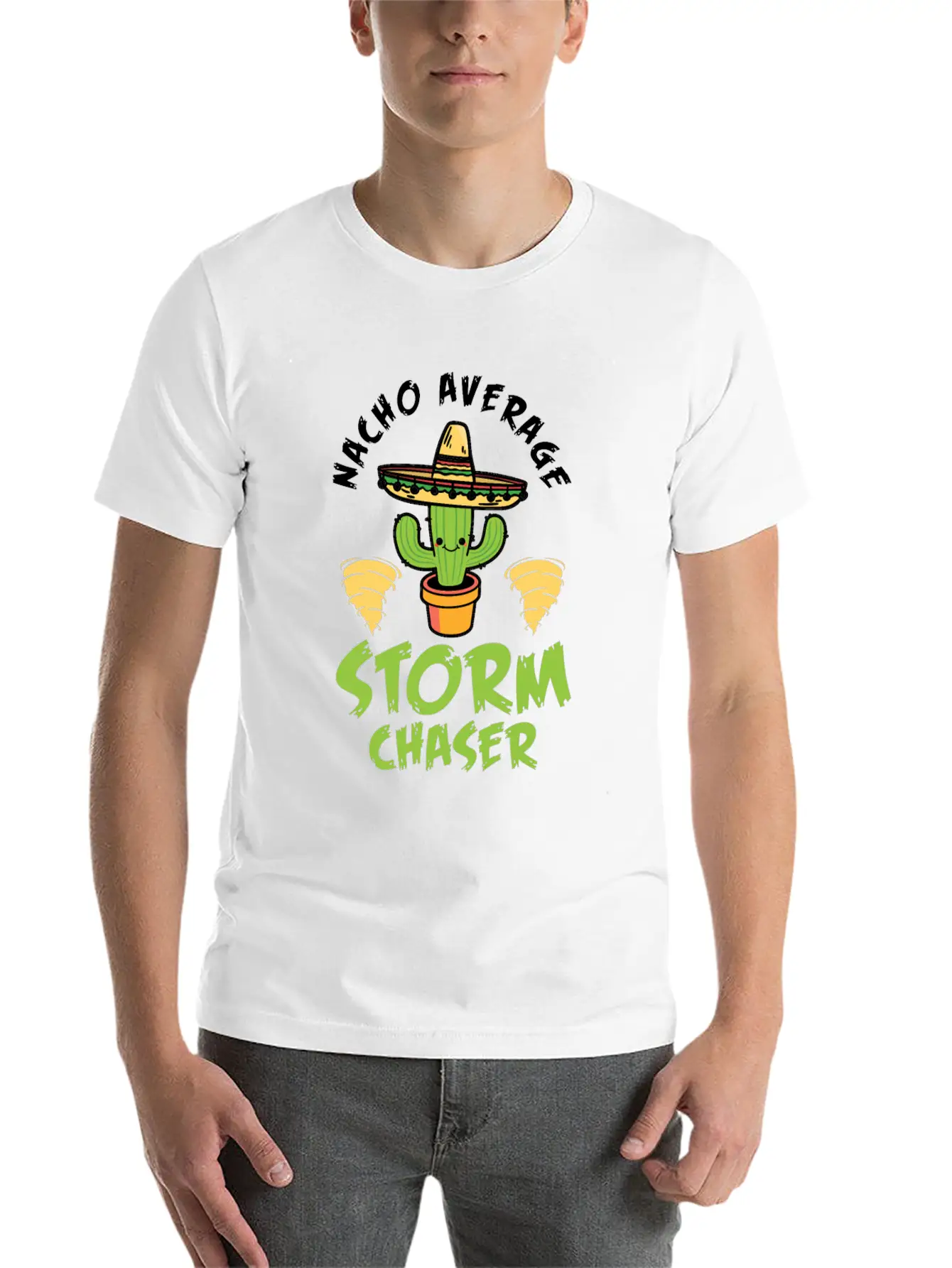 Nacho Average Storm Chaser Tornado Twister Weather Unisex Casual T-Shirt – Clean Design For Daily Comfort