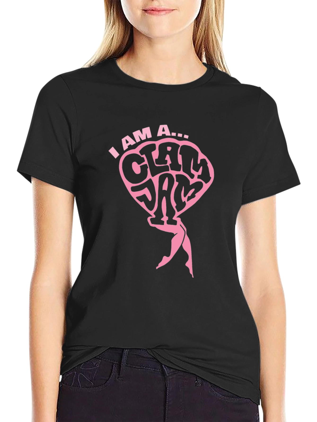 I AM A CLAM JAM Black T-Shirt