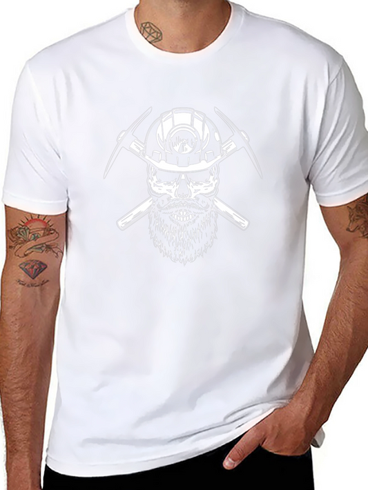Miner Skull T-Shirt - Hard Hat & Pickaxes