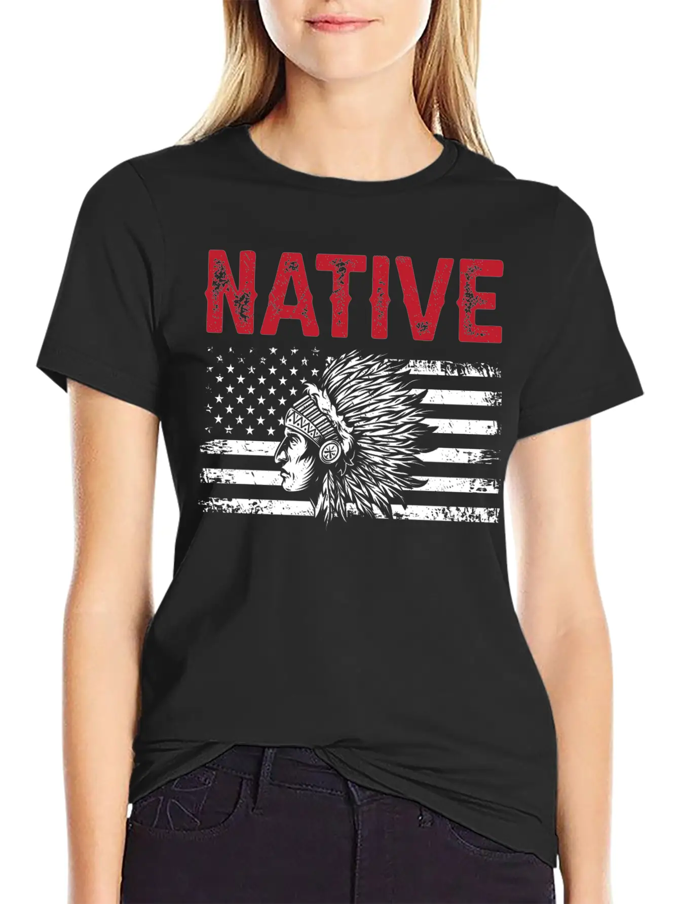 Native American Flag Chief Unisex Casual T-Shirt – Clean Design For Daily Comfort