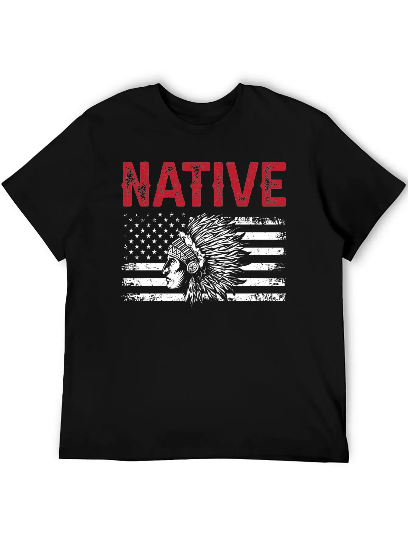 Native American Flag Chief Unisex Casual T-Shirt – Clean Design For Daily Comfort