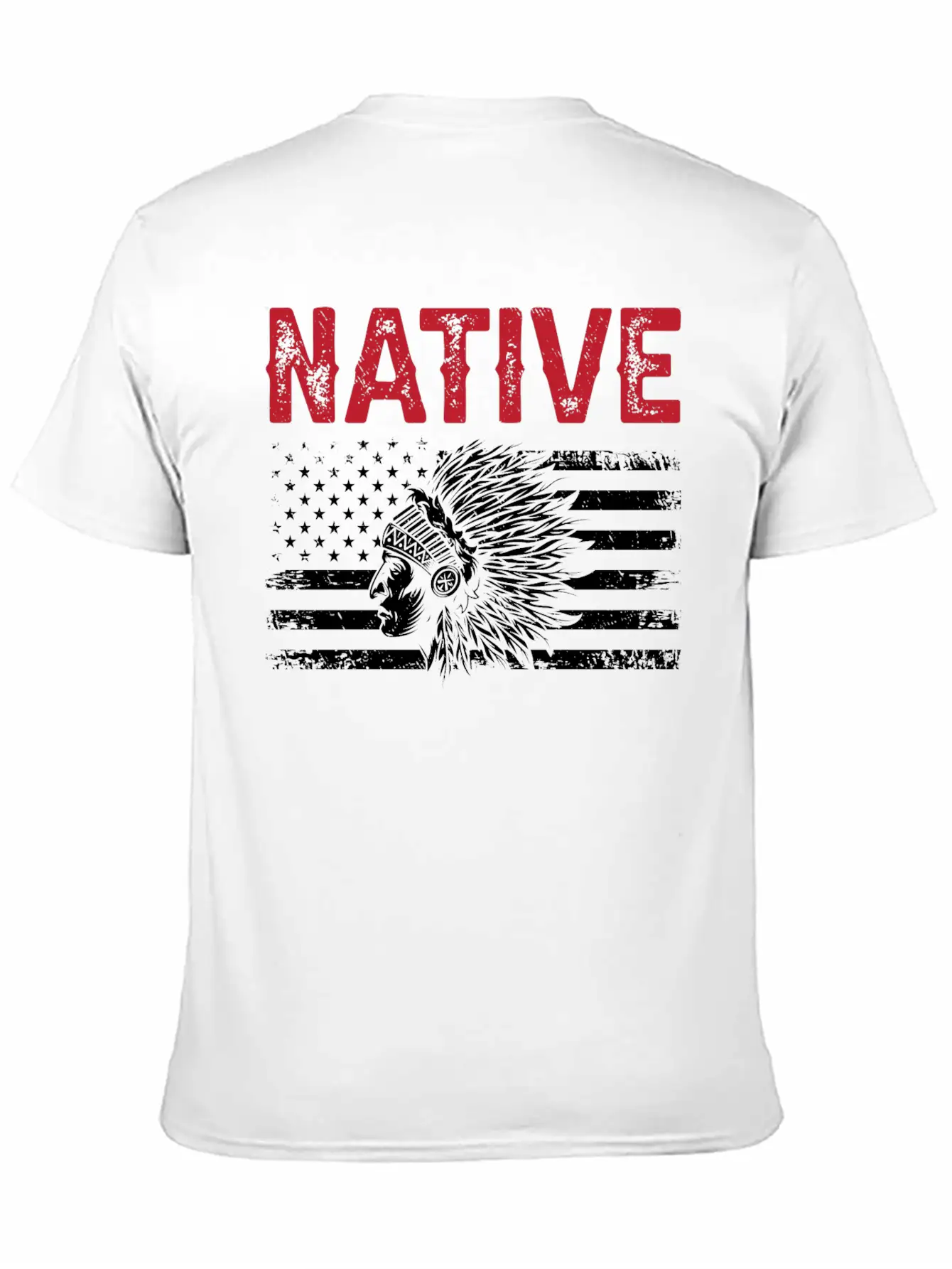 Native American Flag Chief Unisex Casual T-Shirt – Clean Design For Daily Comfort