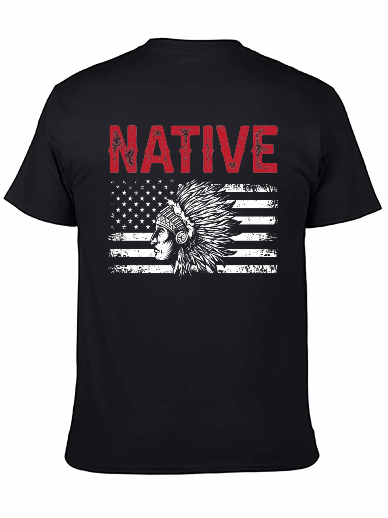 Native American Flag Chief Unisex Casual T-Shirt – Clean Design For Daily Comfort