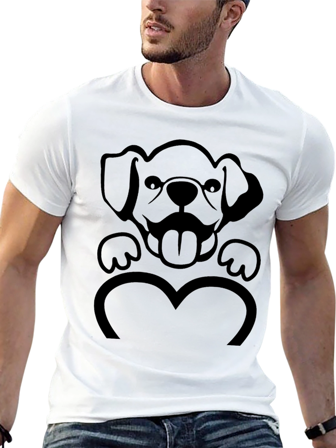 Dog Lover Graphic Tee - Heart Paw Print