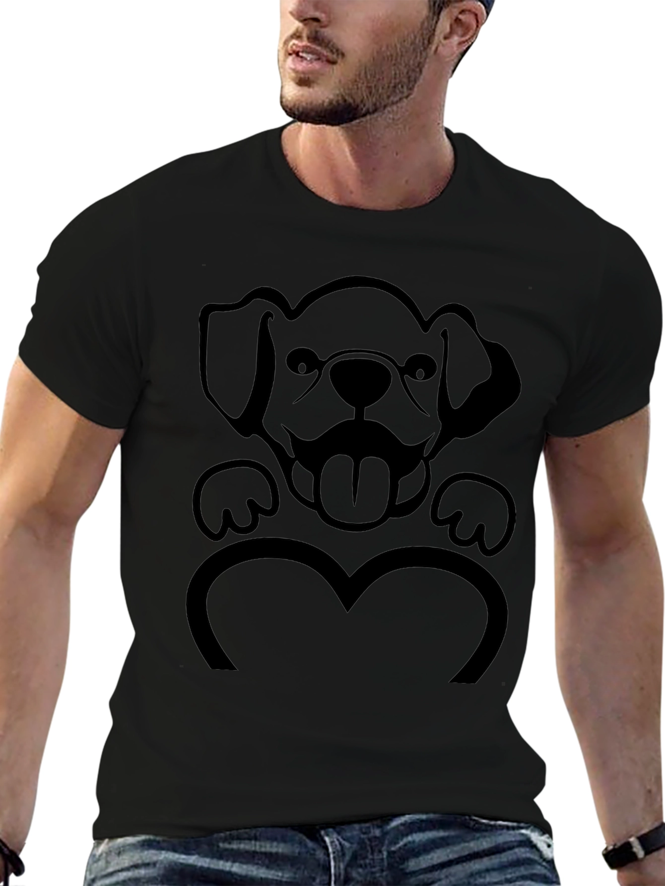 Dog Lover Graphic Tee - Heart Paw Print