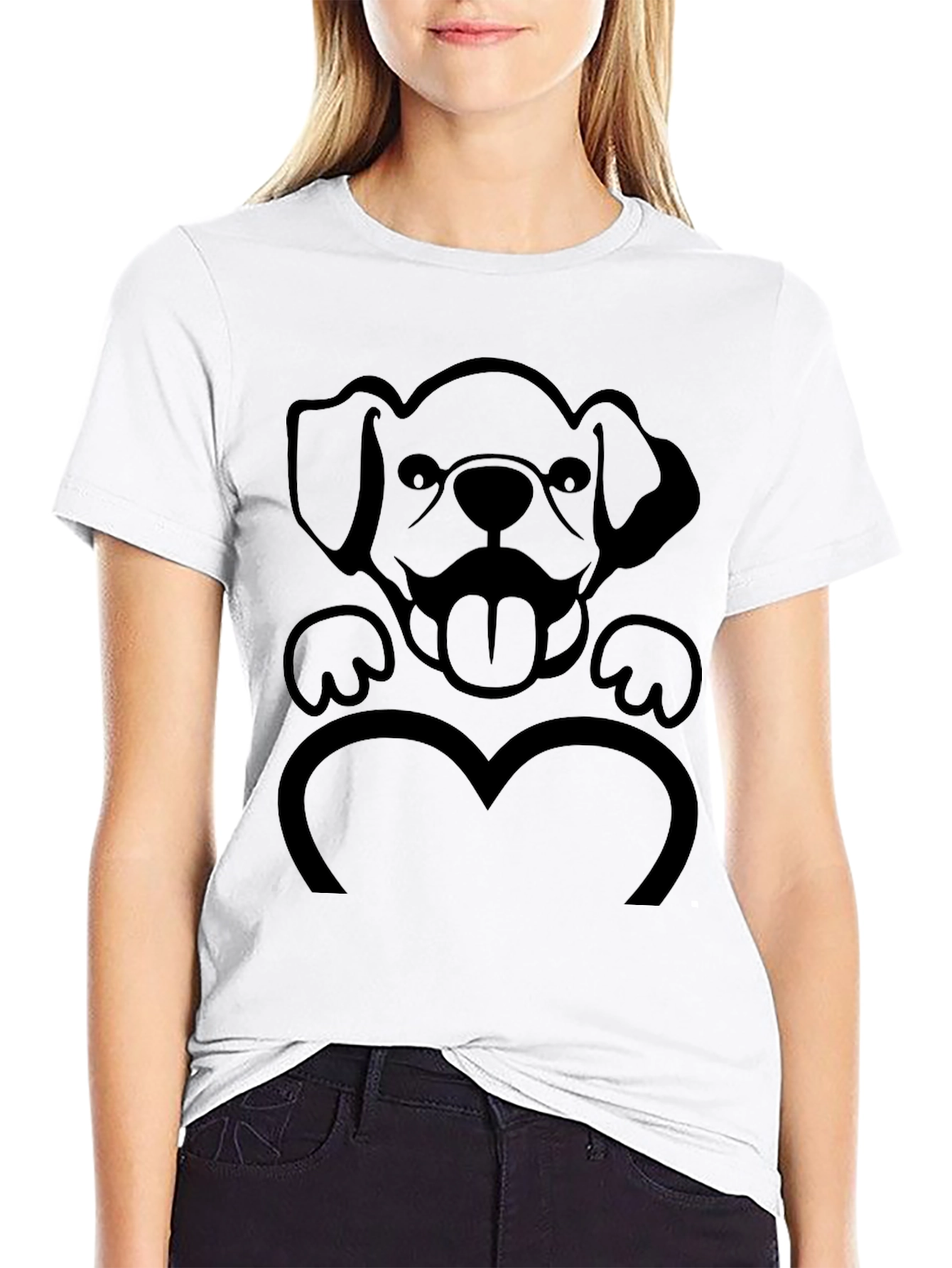 Dog Lover Graphic Tee - Heart Paw Print