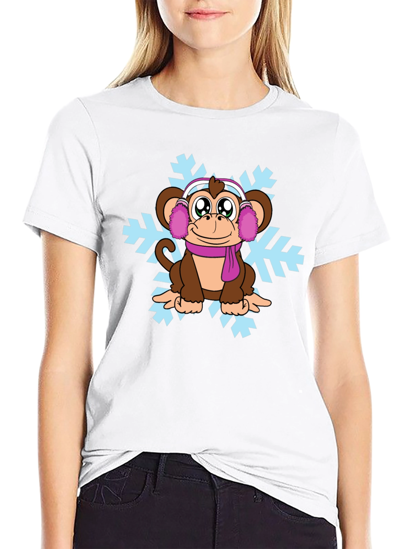 Winter Monkey Graphic T-Shirt