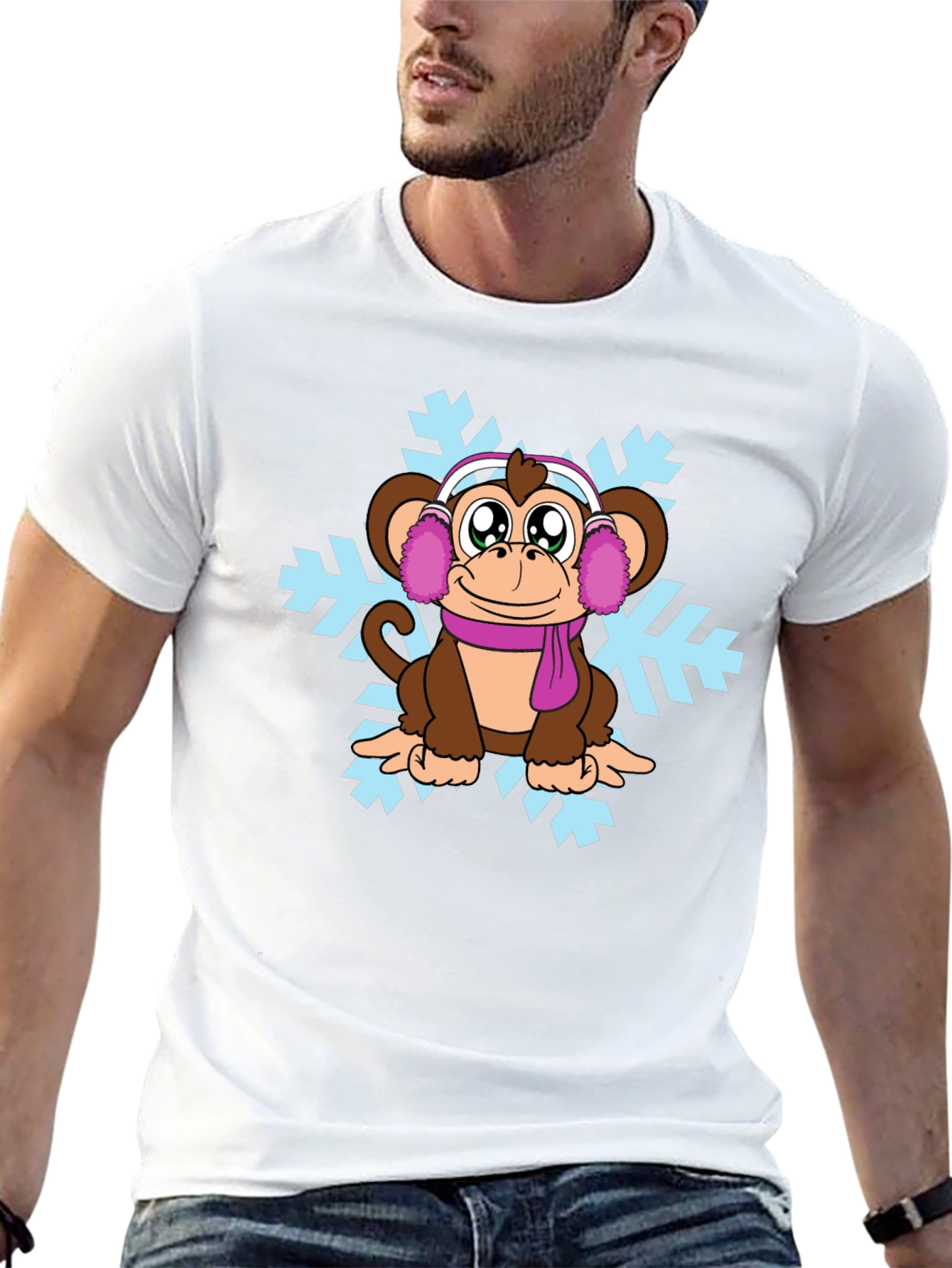 Winter Monkey Graphic T-Shirt