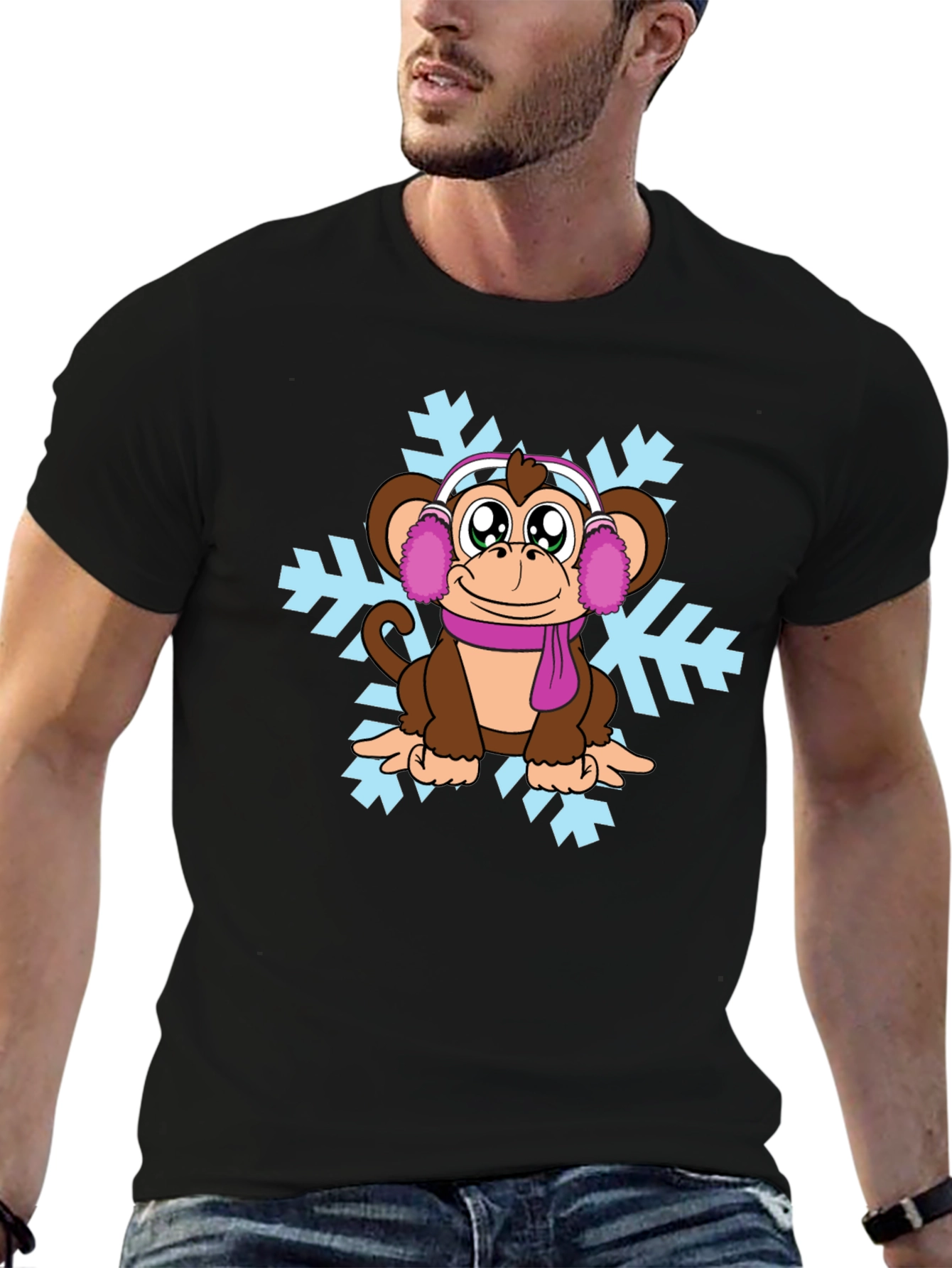 Winter Monkey Graphic T-Shirt