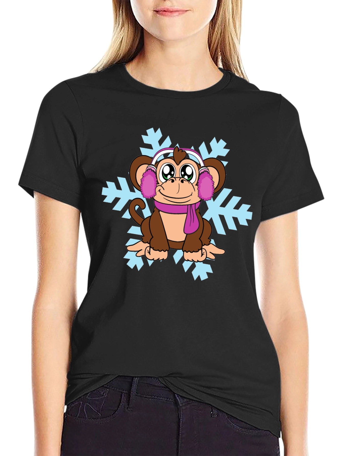 Winter Monkey Graphic T-Shirt