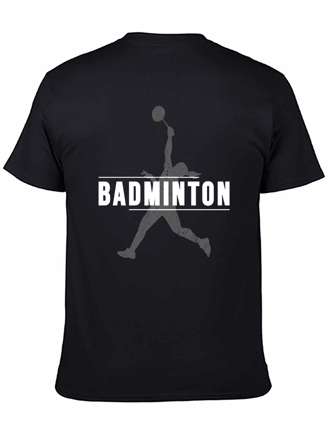 Badminton Player Graphic Tee - Sporty Black T-Shirt
