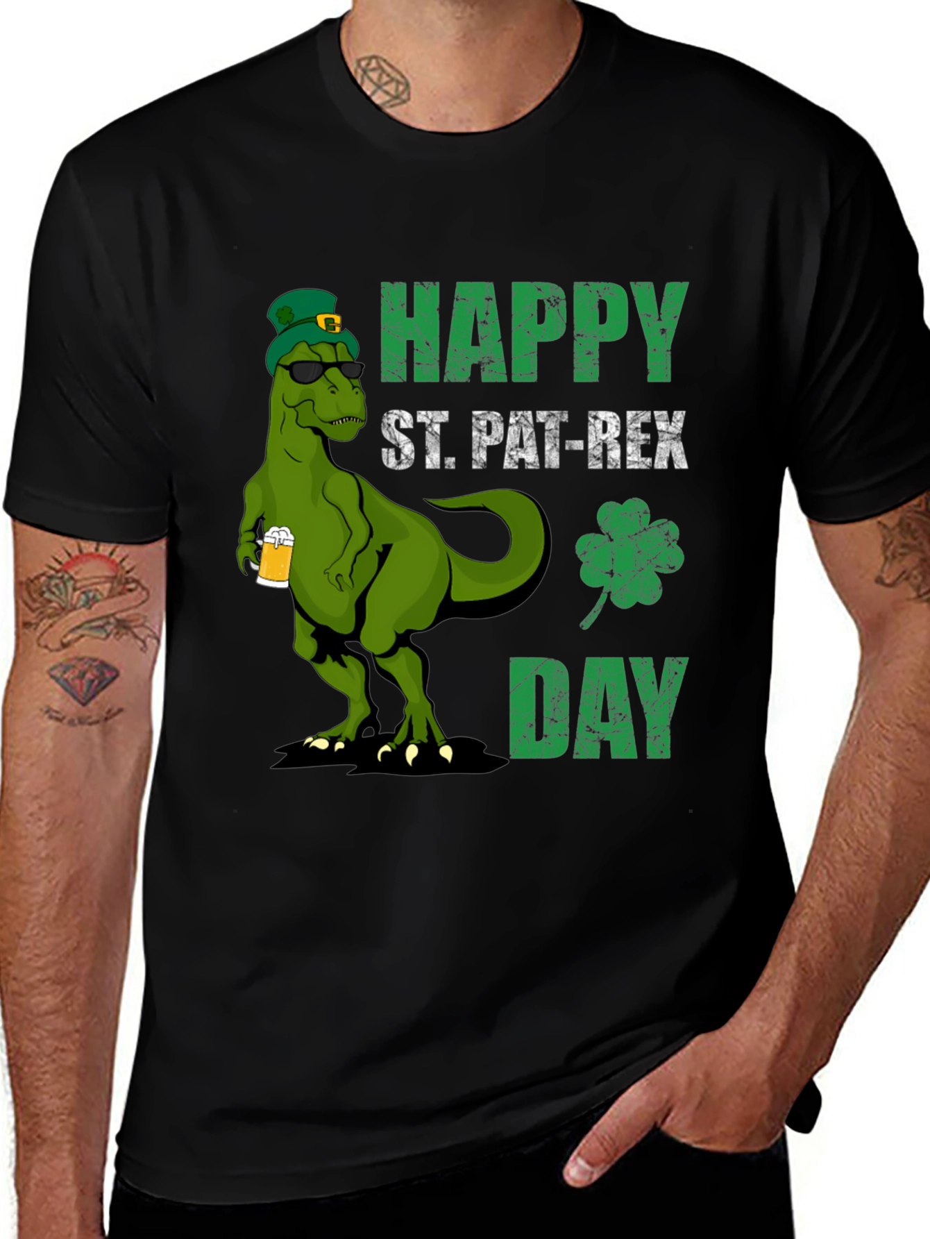 St. Pat-Rex Day T-Shirt - Funny Dinosaur Tee