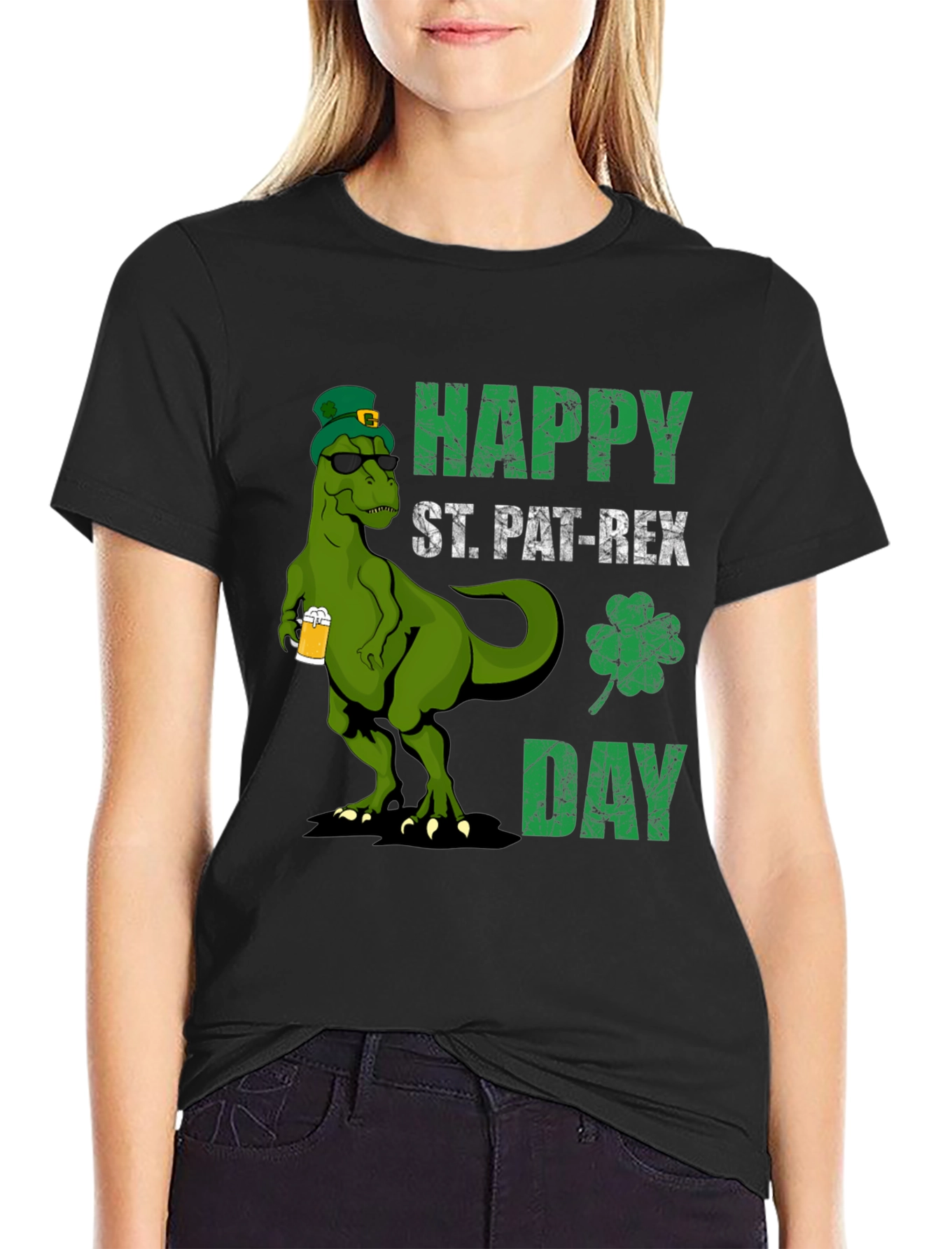 St. Pat-Rex Day T-Shirt - Funny Dinosaur Tee