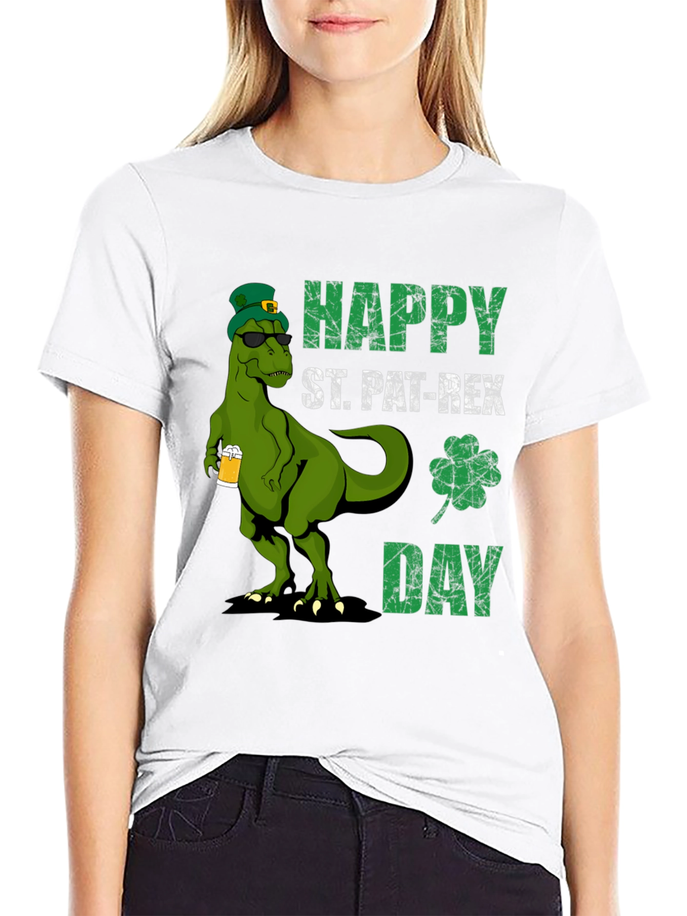 St. Pat-Rex Day T-Shirt - Funny Dinosaur Tee