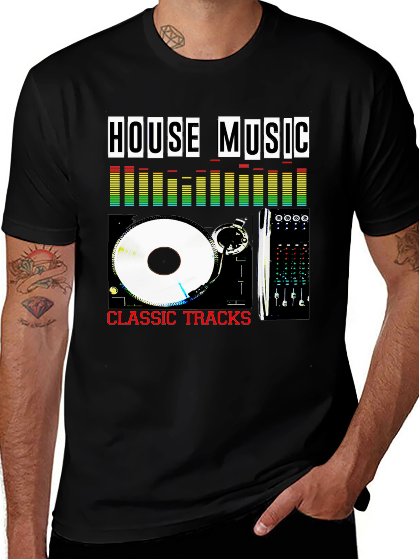 House Music Classic Tracks Black T-Shirt