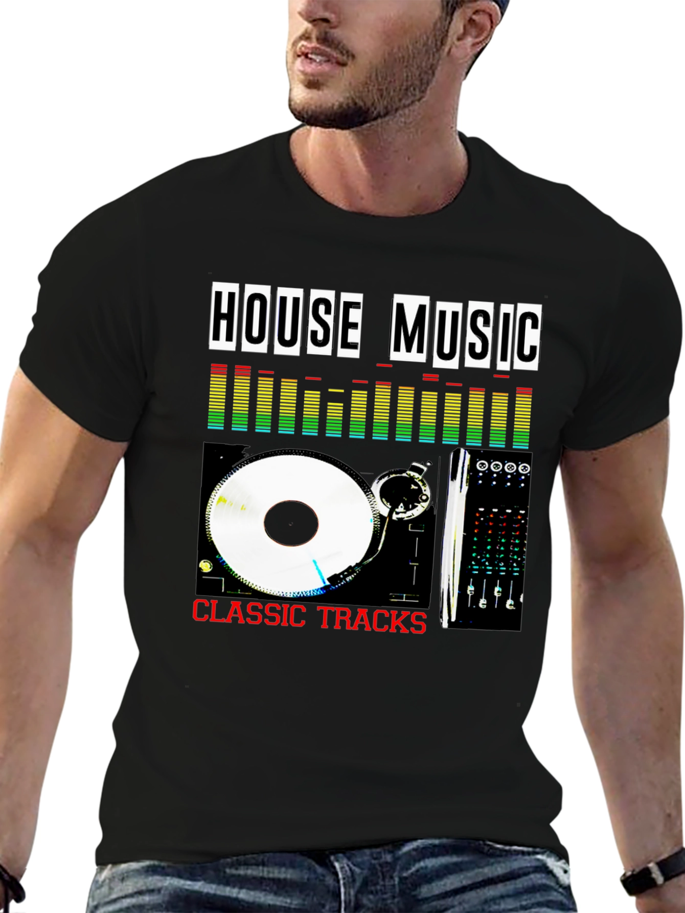 House Music Classic Tracks Black T-Shirt