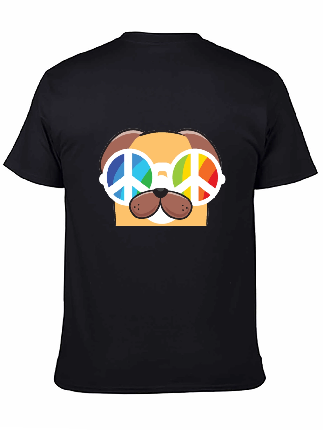 Peace Dog Graphic T-Shirt - Black