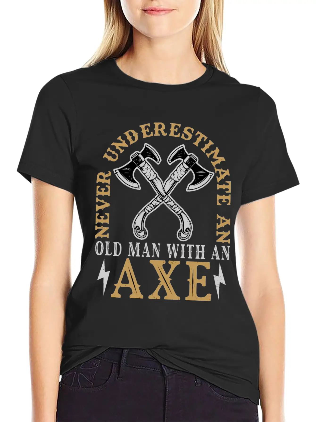 Never Underestimate An Old Man With An Axe Unisex Casual T-Shirt – Clean Design For Daily Comfort