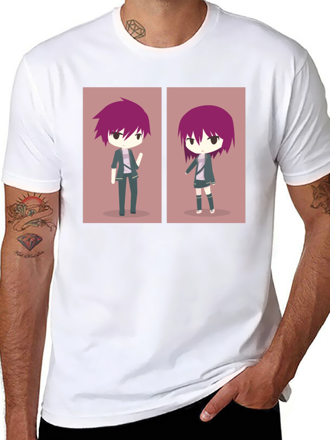 Anime Character Graphic Print Black T-Shirt