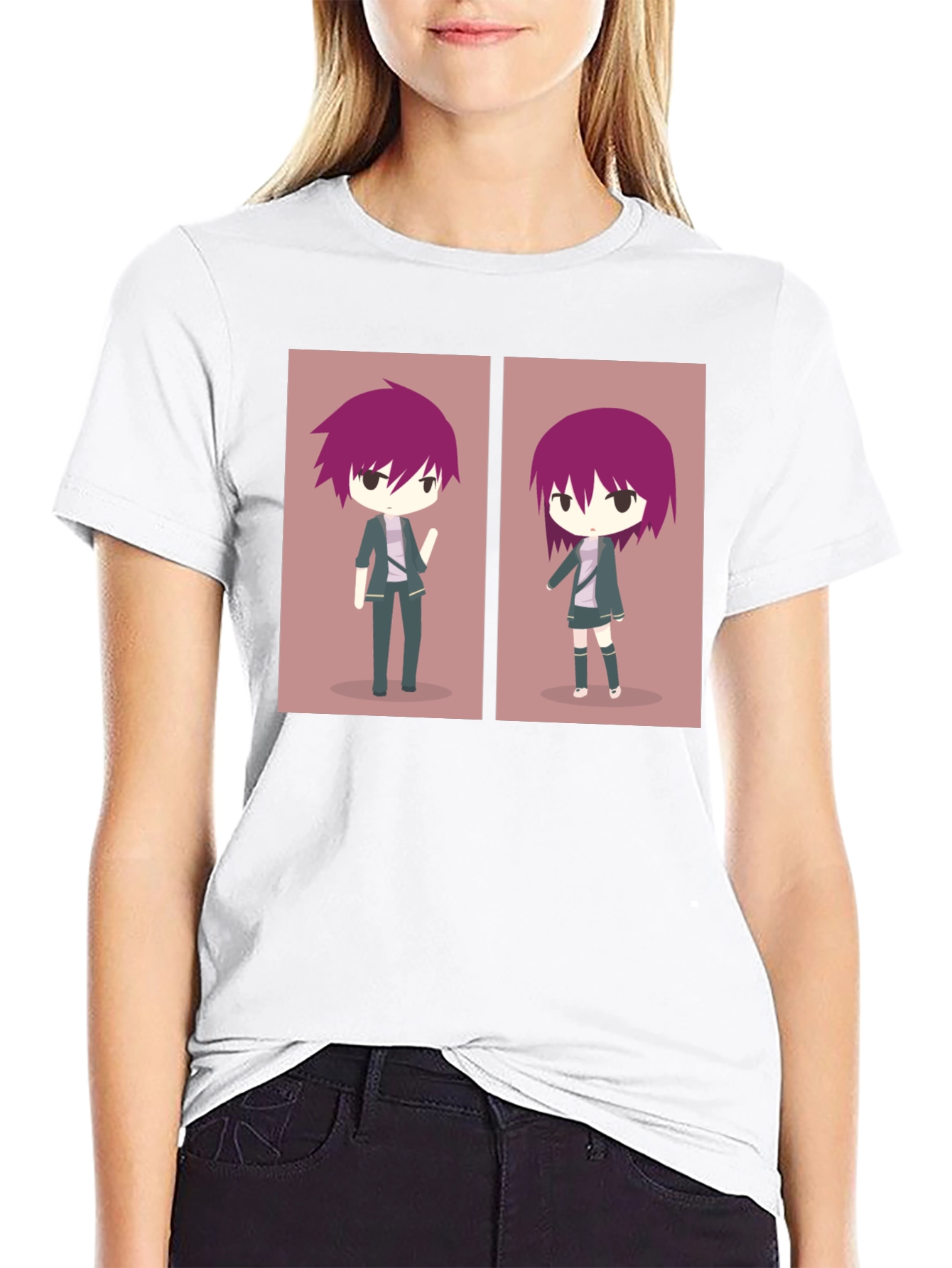 Anime Character Graphic Print Black T-Shirt