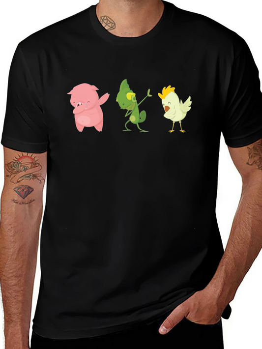 Dabbing Animal T-Shirt: Pig Lizard Chicken
