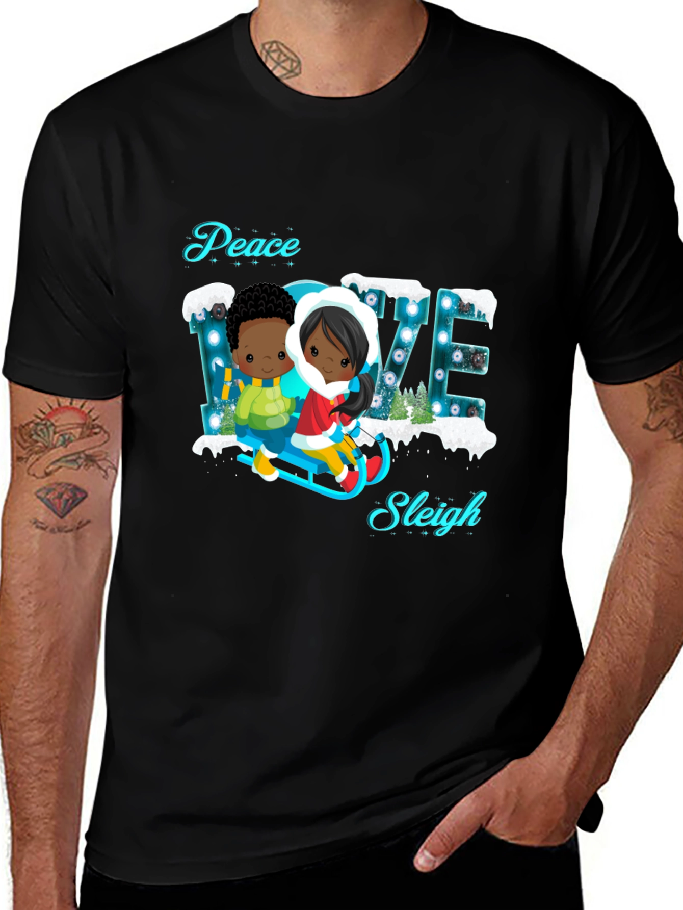 Peace Love Sleigh T-Shirt - Holiday Cheer