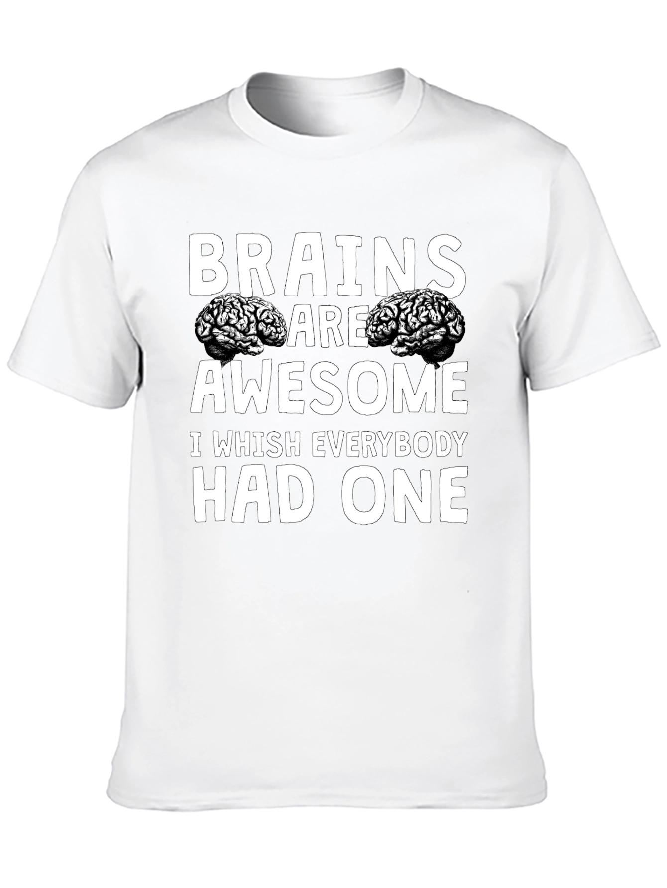 Brains Are Awesome Graphic Tee - Unisex Black T-Shirt