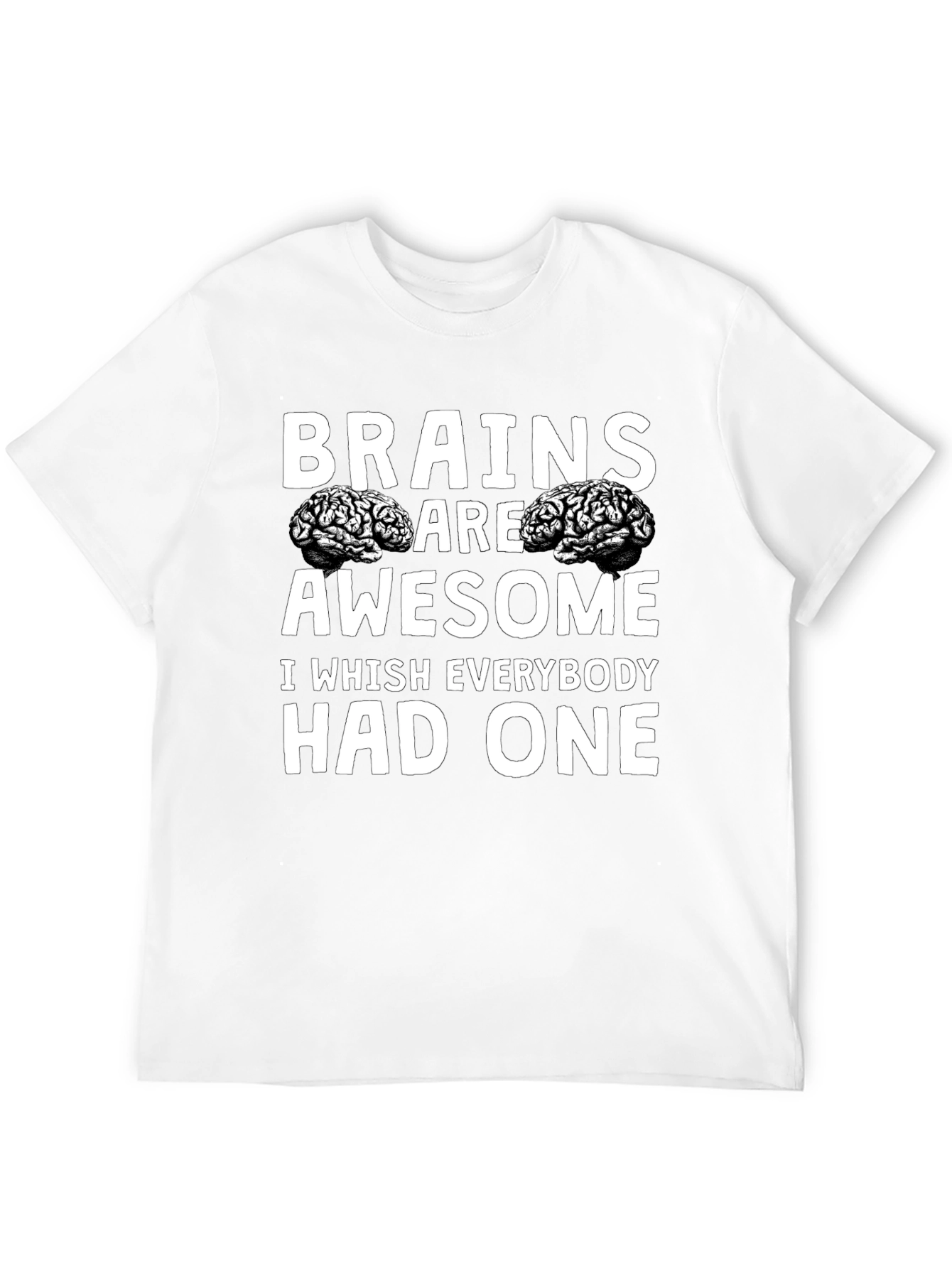 Brains Are Awesome Graphic Tee - Unisex Black T-Shirt