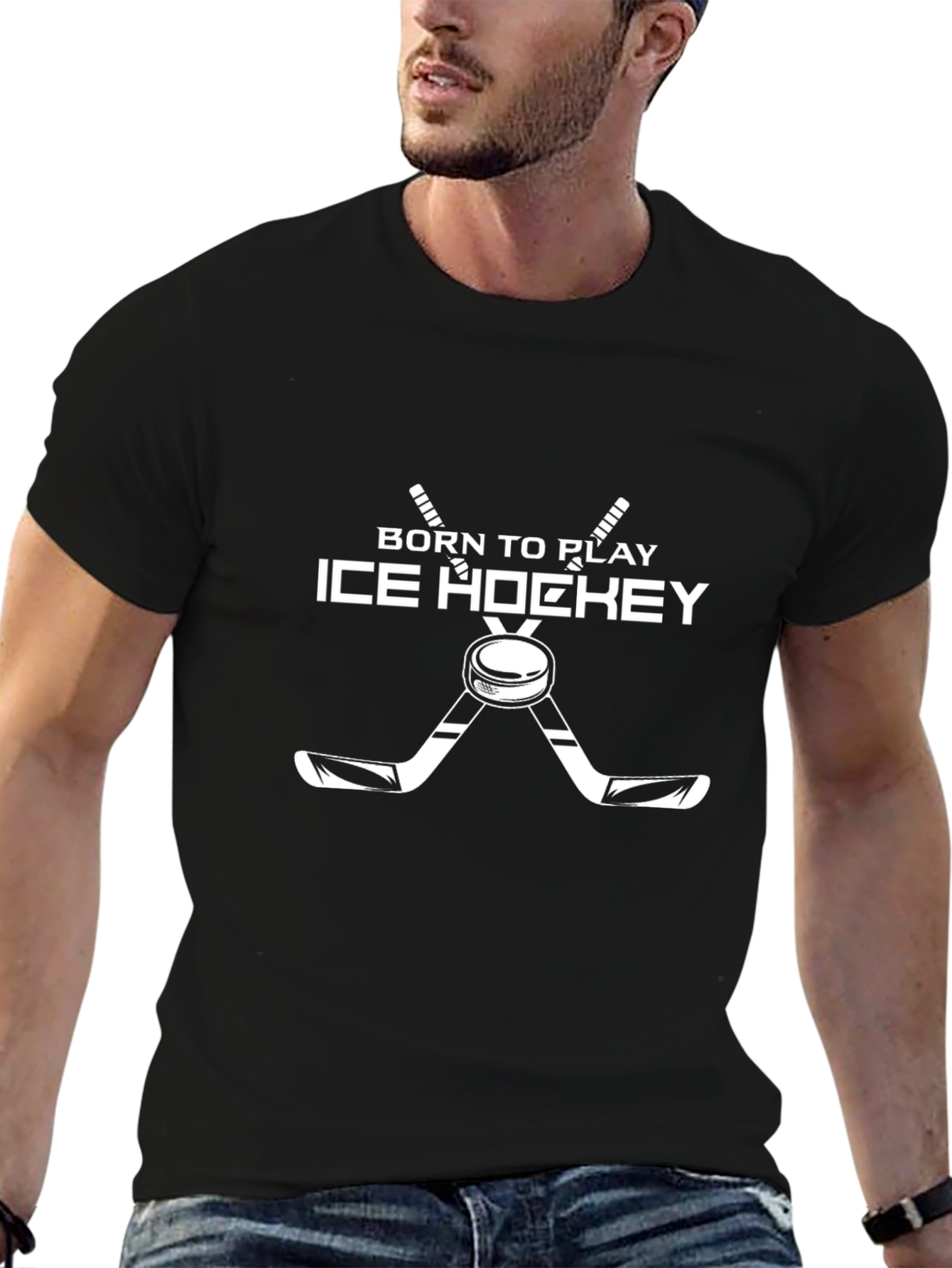Born to Play Ice Hockey Graphic Tee