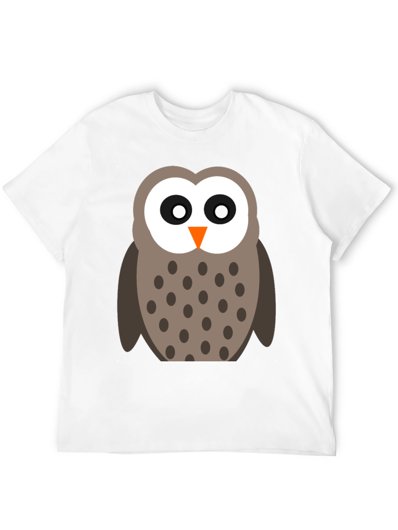 Cute Cartoon Owl Black T-Shirt