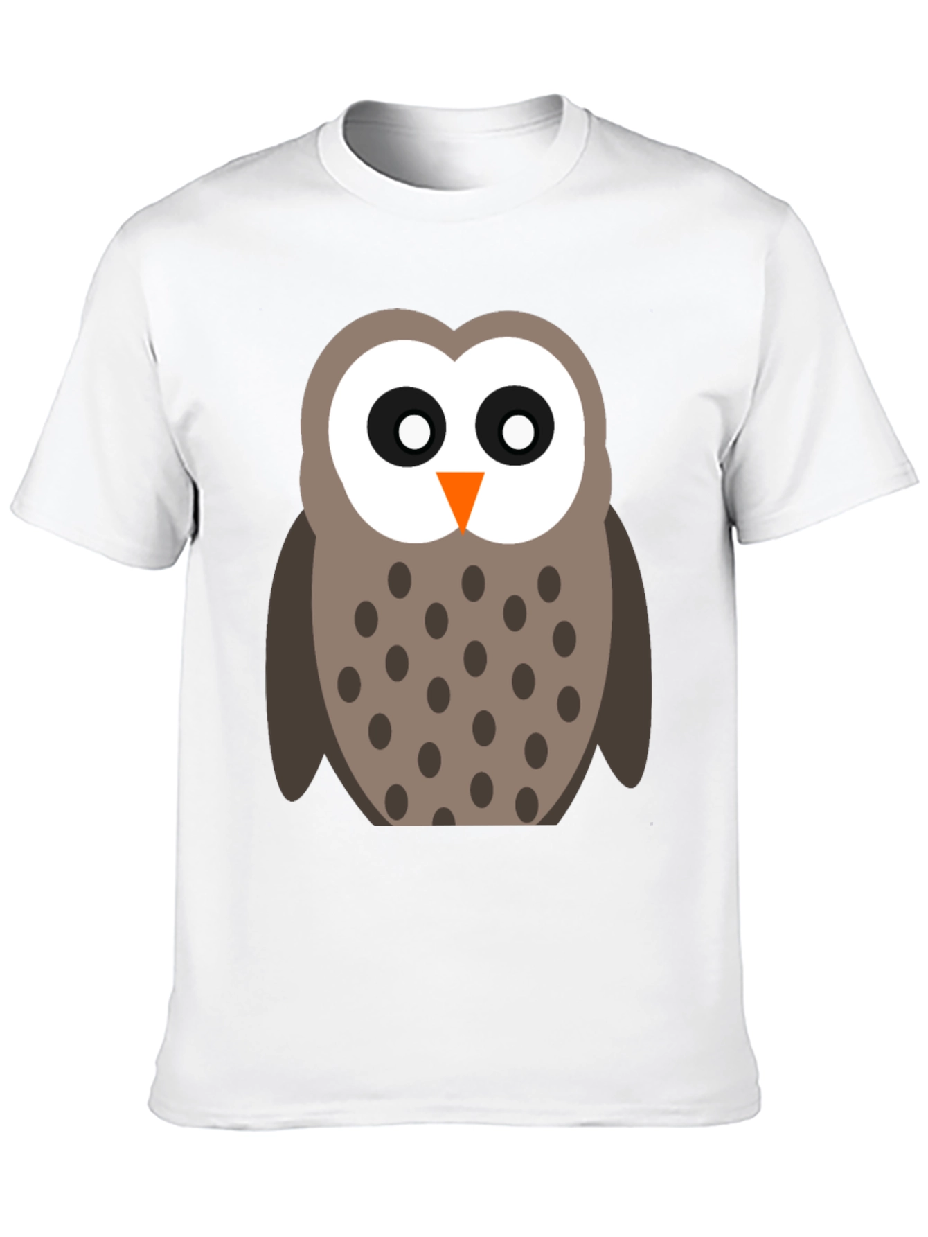 Cute Cartoon Owl Black T-Shirt
