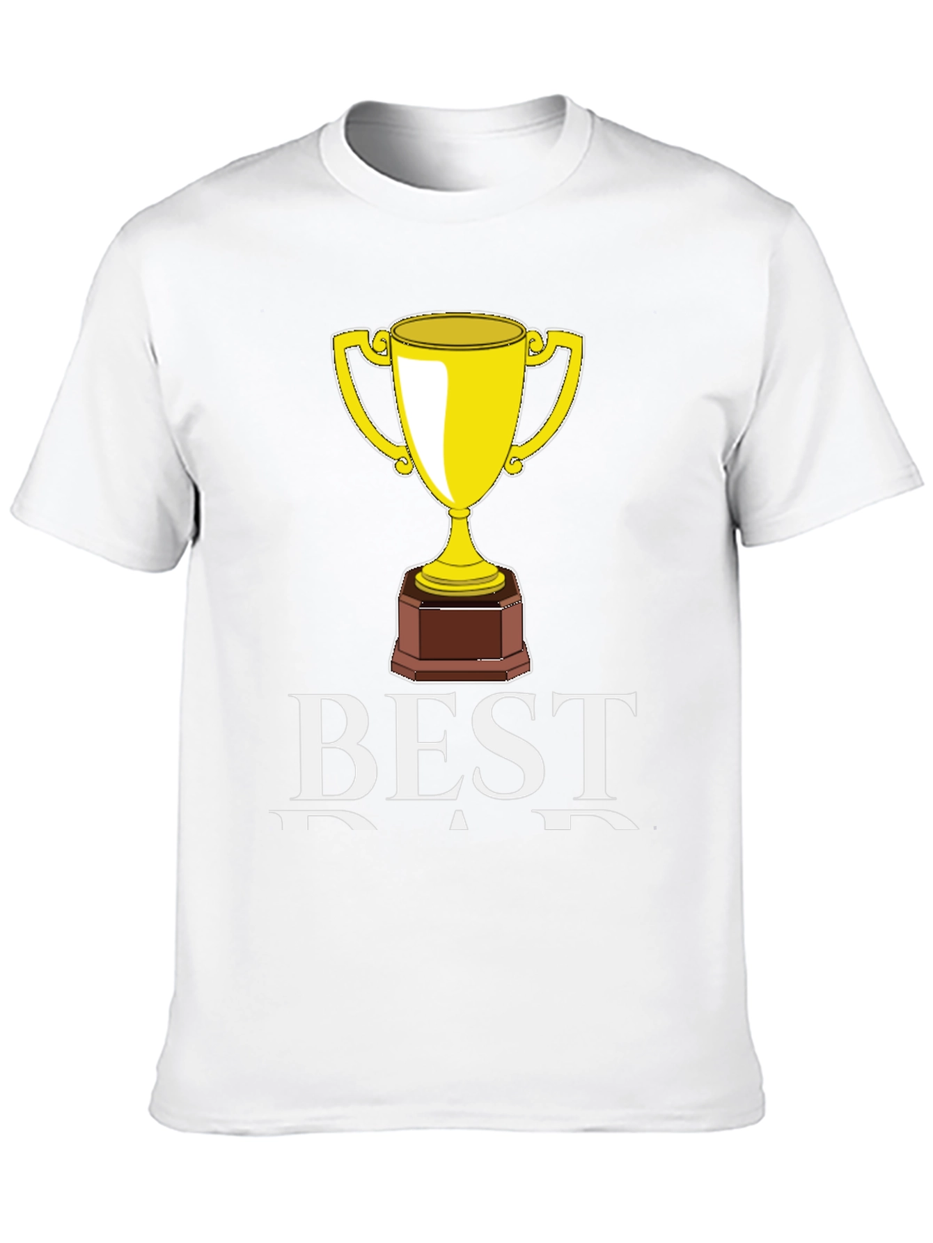 Best Dad Trophy Graphic Tee - Black Cotton T-Shirt